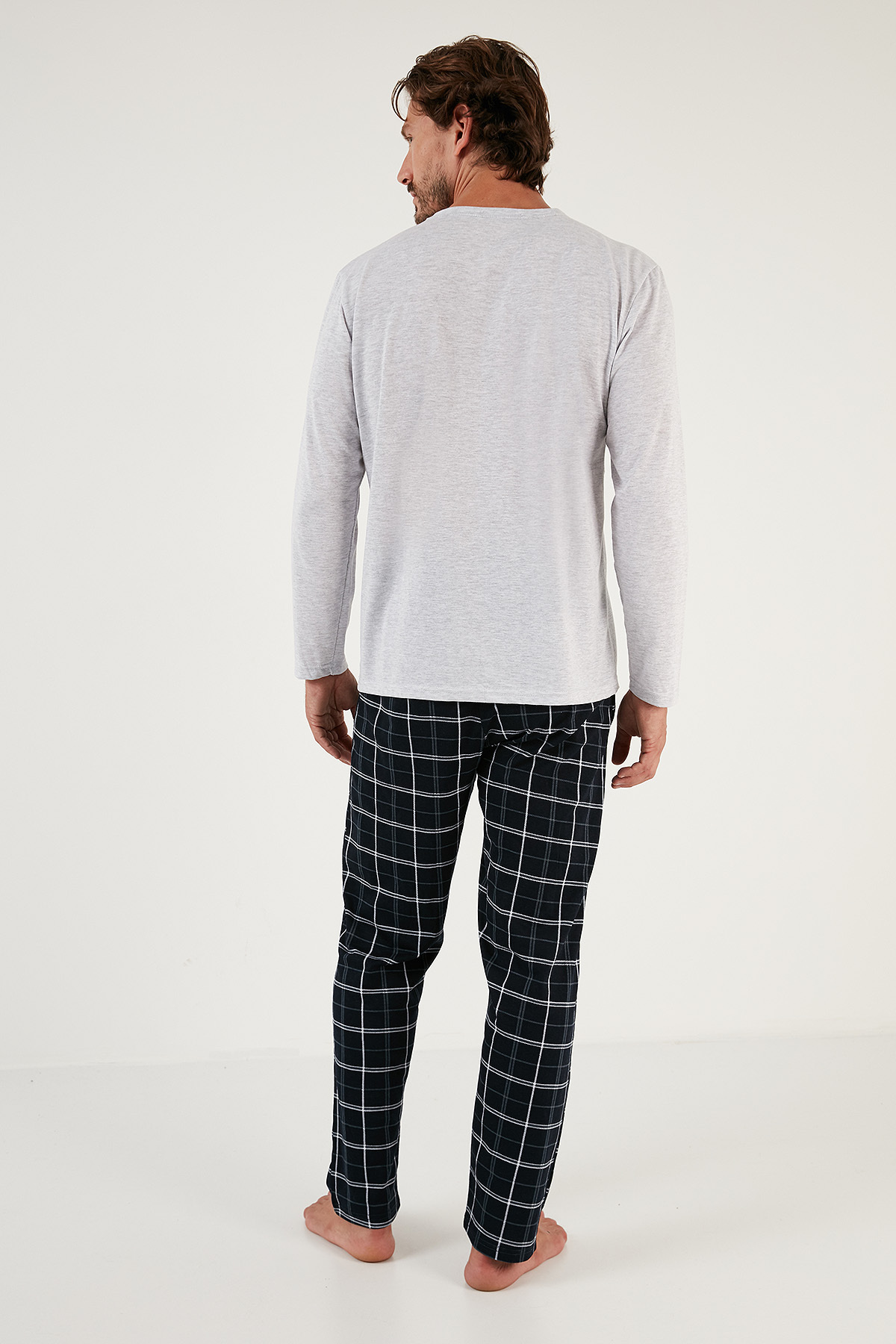 Buratti Ekoseli Cepli Beli Lastikli % 100 Pamuk Regular Fit Pijama Takımı Erkek PİJAMA TAKIMI 657200 görsel 5