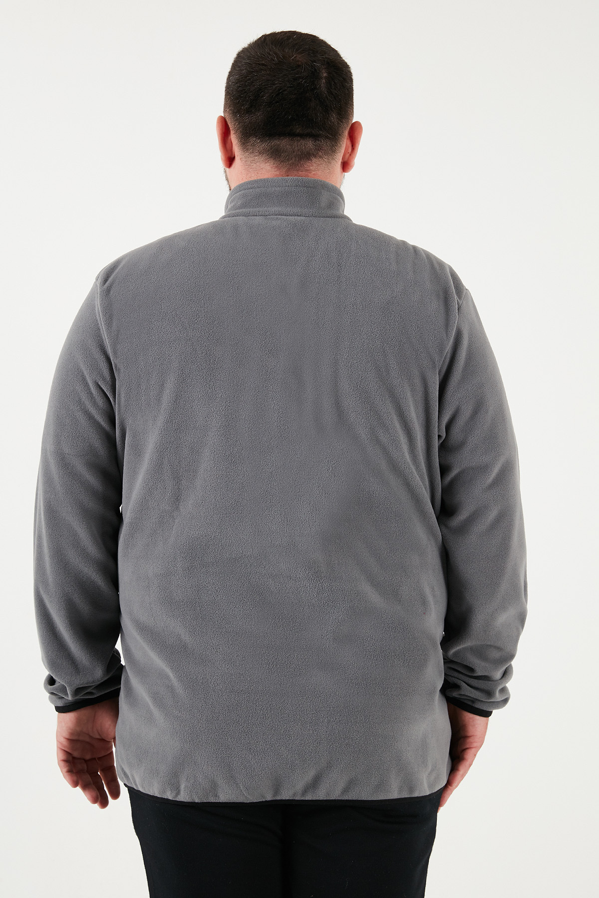 Buratti Regular Fit Dik Yaka Fermuarlı Büyük Beden Polar Hırka Erkek HIRKA 5906028B görsel 6
