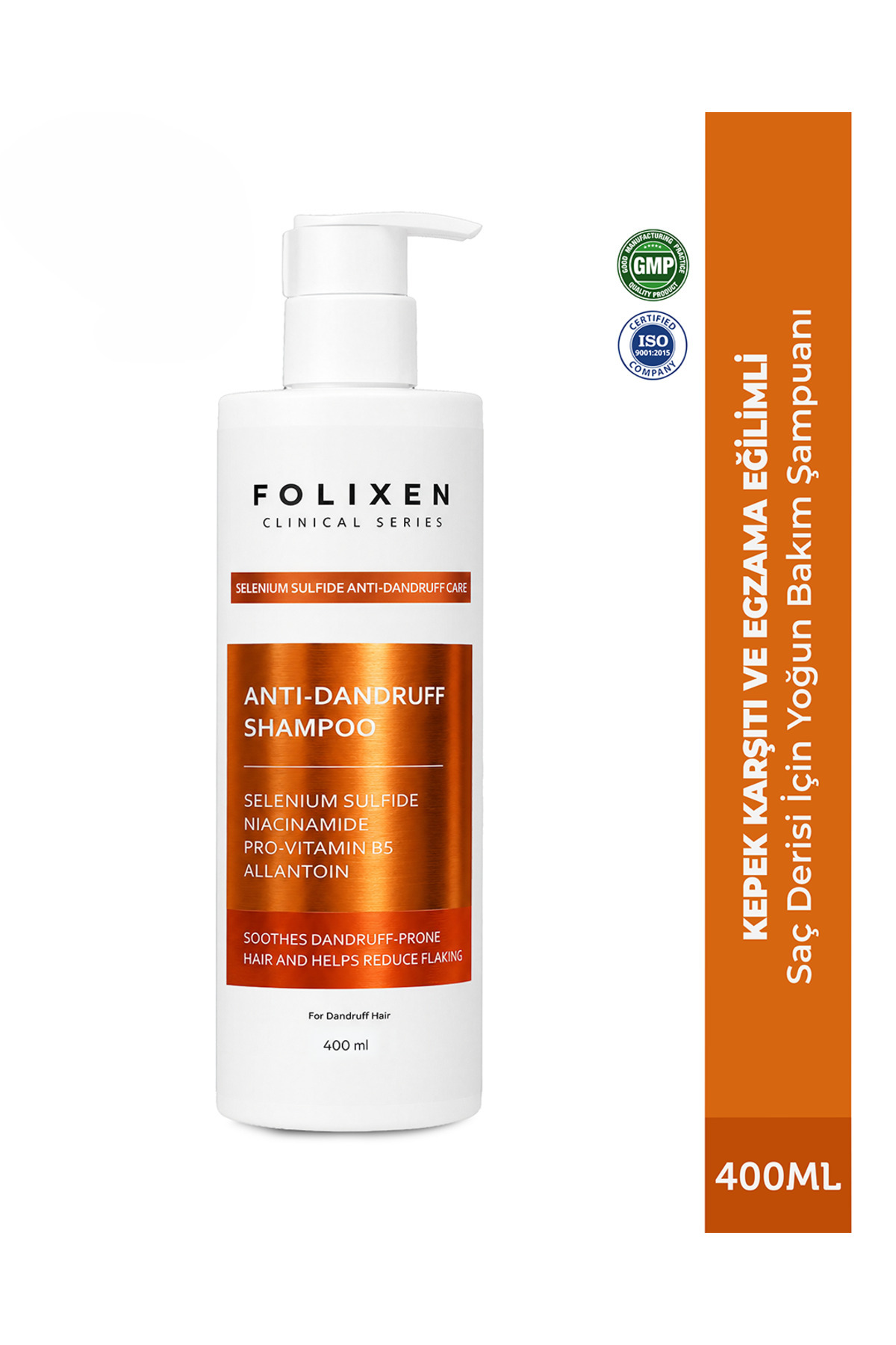 Folixen Clinical Series | Yatıştırıcı Kepek Karşıtı ve Egzama Eğilimli Saç Derisi İçin Yoğun Bakım Şampuanı – Selenium Sulfide %1 – 400 ml — EGZSMP01