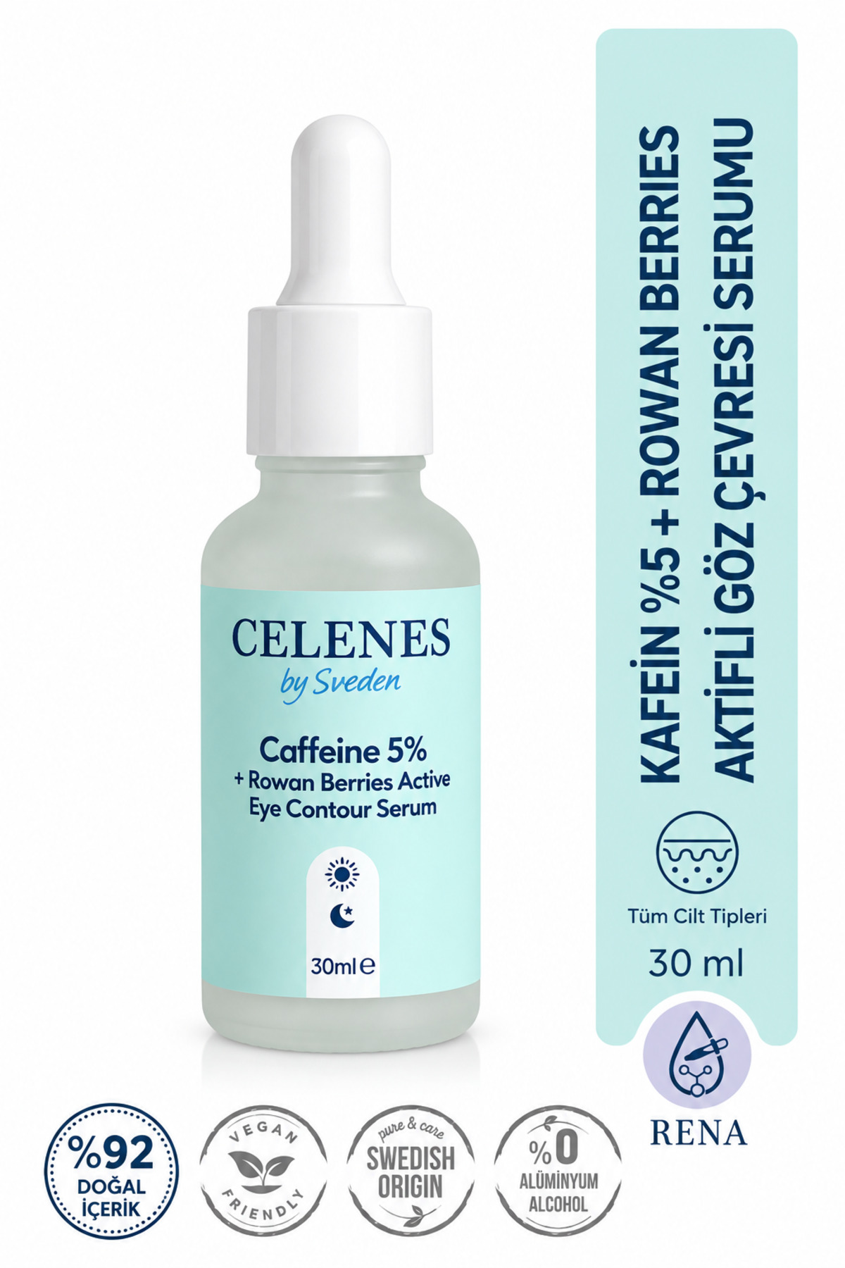 Celenes Koyu Halka Karşıtı Rena Caffeine Göz Çevresi Bakım Serumu - Rowan Berry 30 ml — TYCP1BHEKN169052341720673