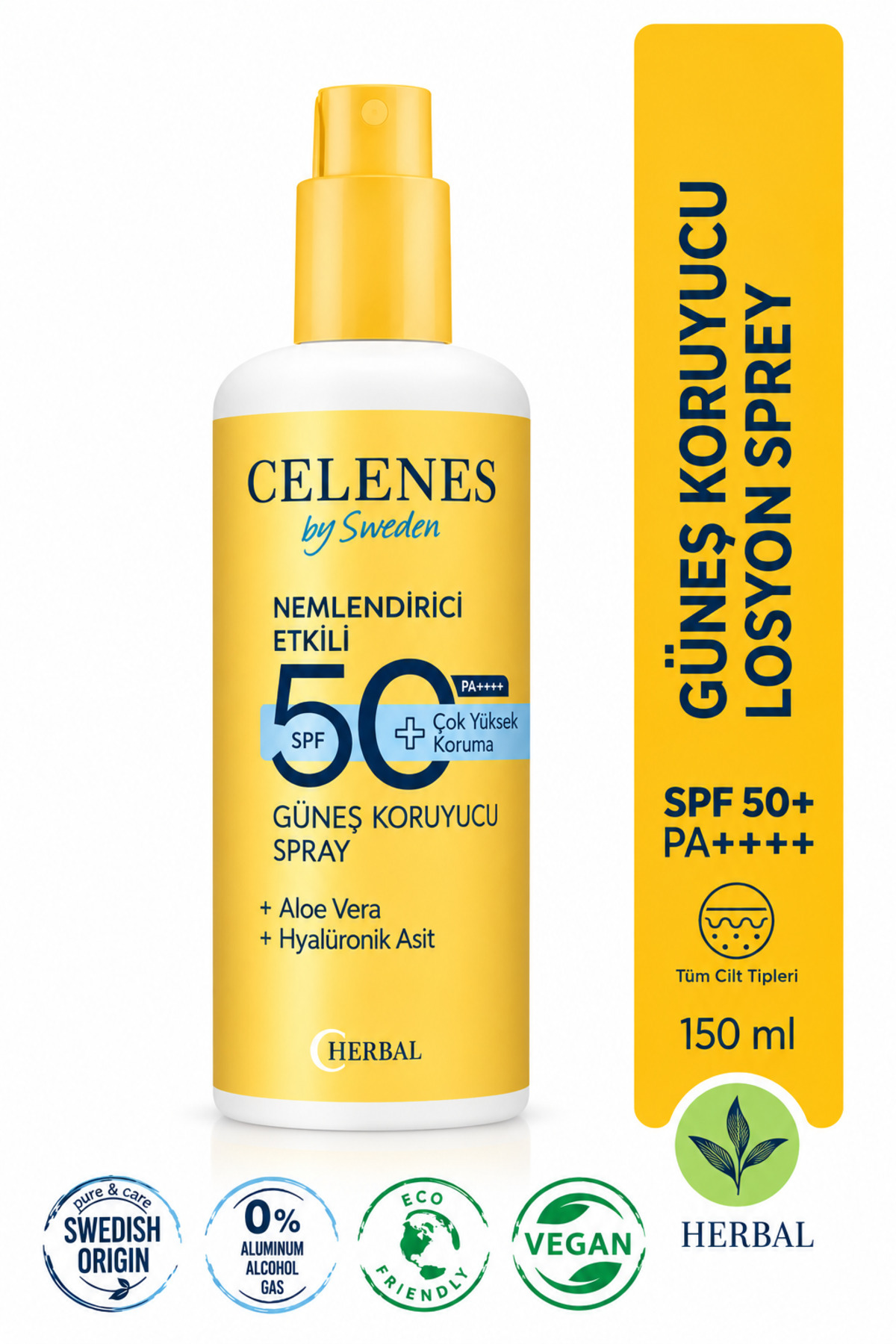 Celenes By Sweden Herbal Güneş Koruyucu Losyon Spray 50 Spf