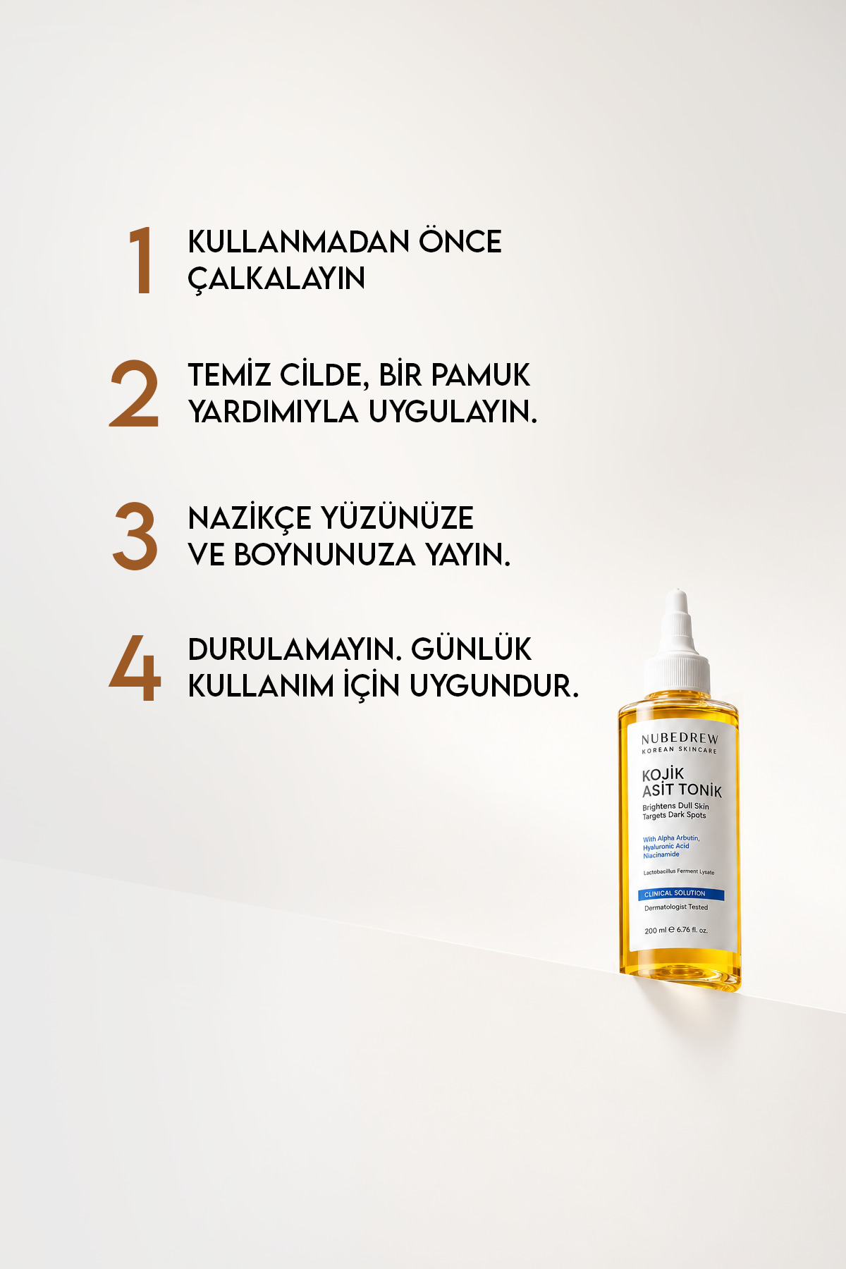 Kojik Asit Tonik 200 ML - Leke Karşıtı Aydınlatıcı Tonik, Cilt Tonu Eşitleyici ve Siyah Nokta Karşıtı Bakım — NBD-KJKAST1 — تصویر 7 از 9