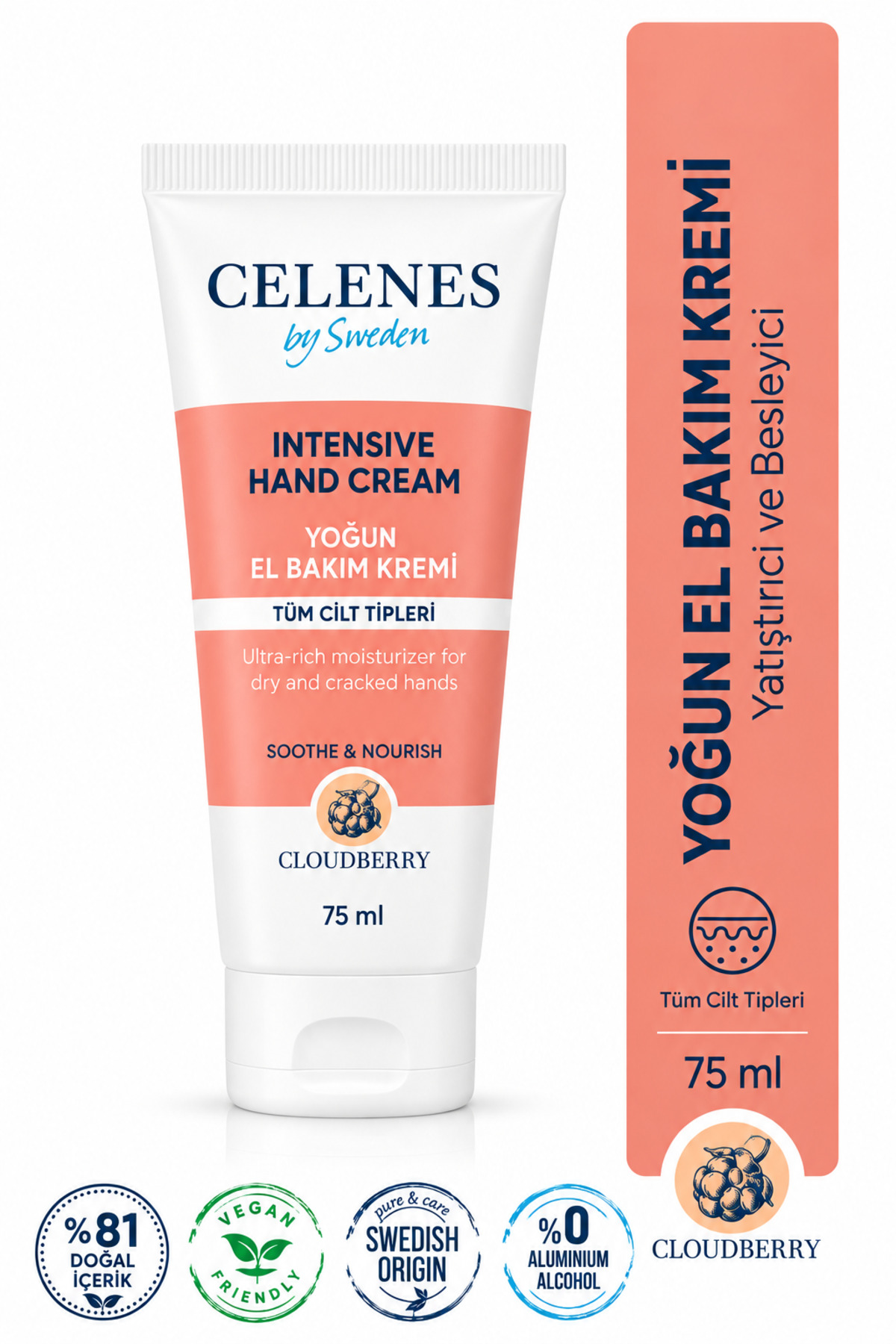 Celenes Yoğun Nemlendirici Cloudberry El Bakım Kremi Kuru ve Hassas Ciltler 75 ml — 7350104248147