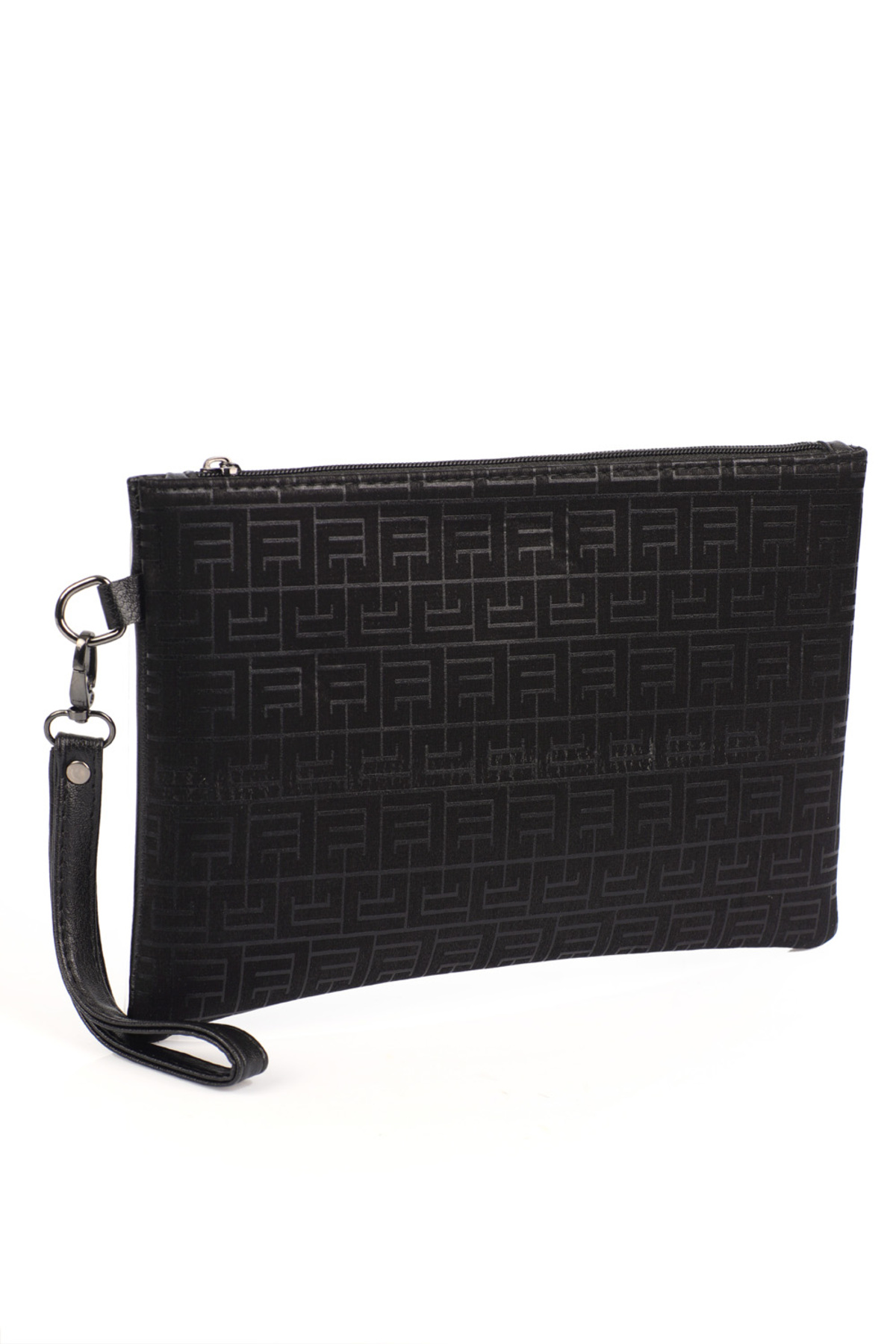 Capone Outfitters Saten Labirent Desenli Paris Kadın Clutch Çanta görsel 2