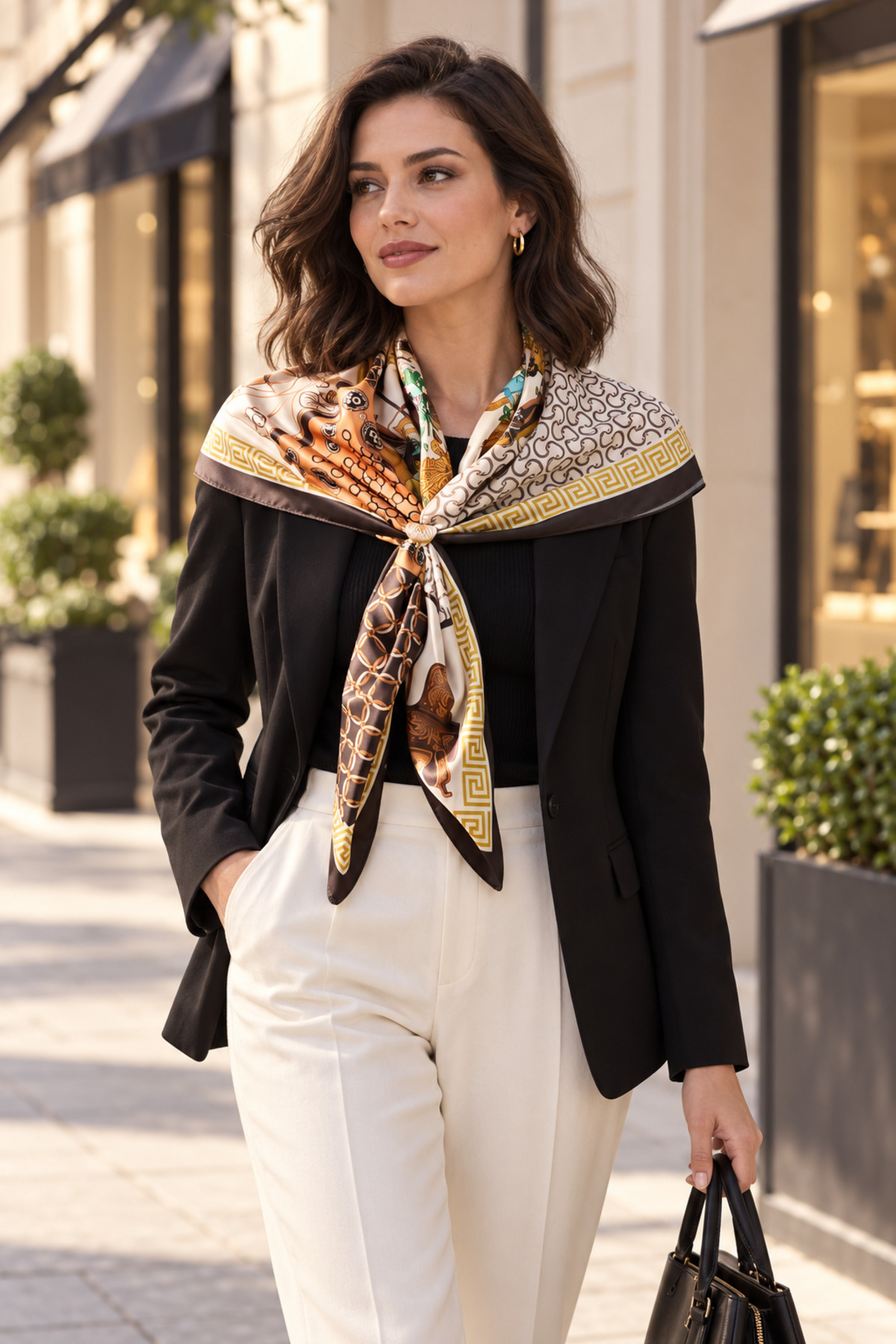 D scarf KADIN FULAR BANDANA EŞARP 90CM görsel 4