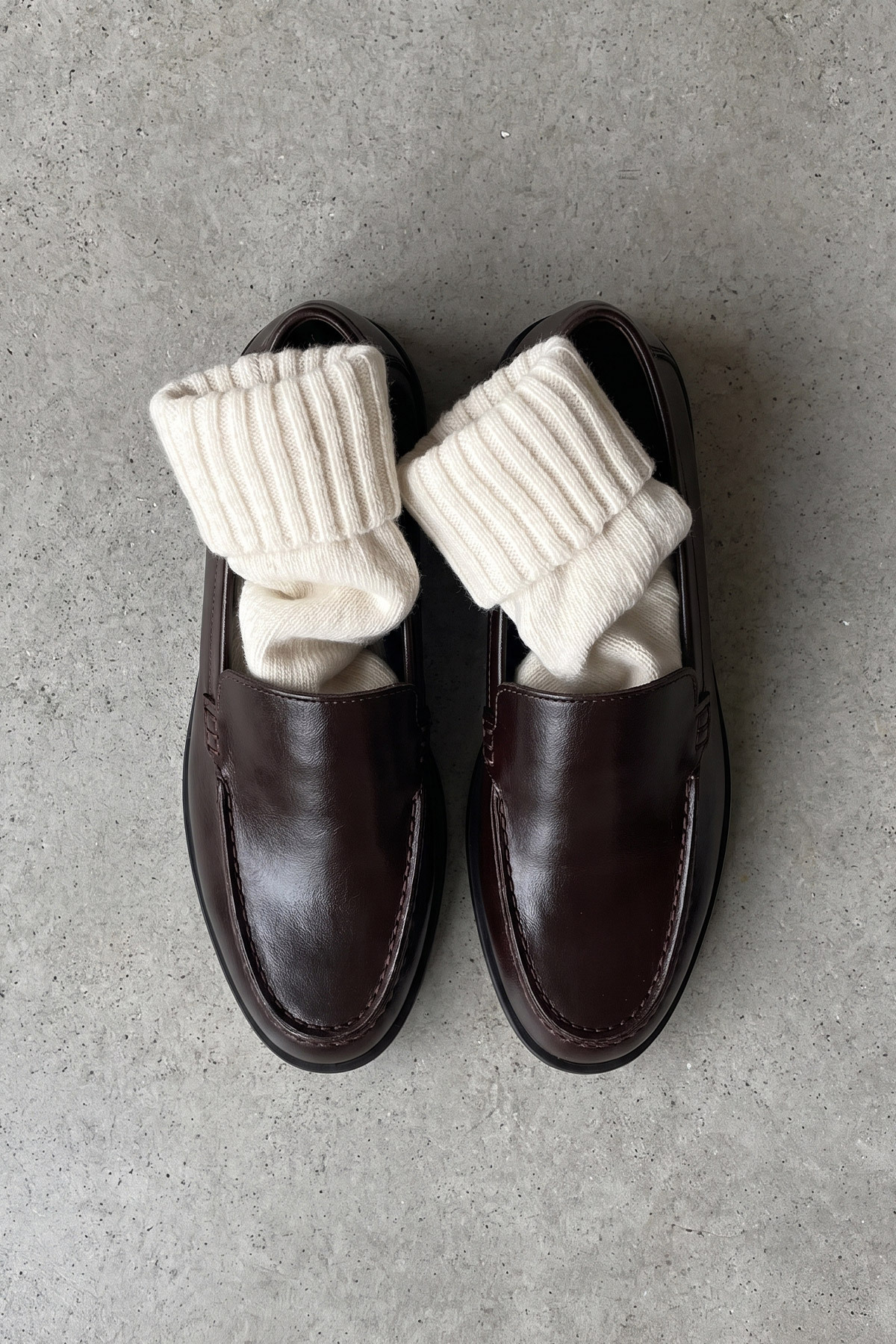 LUTVELIZADE Loafer 2602 - Klasik Deri Görünümlü Acı Kahve Kadın Loafer