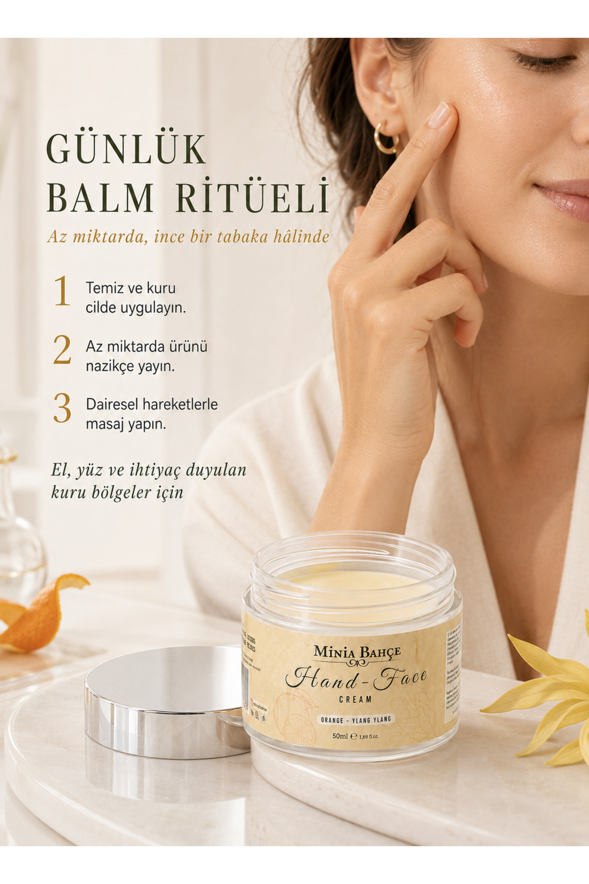 Portakal & Ylang Ylang El ve Yüz Kremi – 50 ml — lyz1 — تصویر 4 از 5