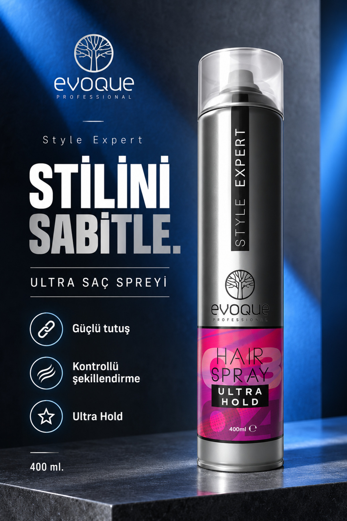 Evoque Professional ULTRA HOLD SAÇ SPREY — USS4/400