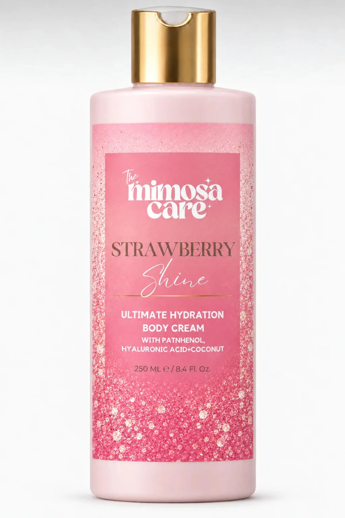 The Mimosa Care Çilek Aromalı Yoğun Nemlendirici Vücut KREMİ Panthenol, Hindistan Cevizi, Hyalüronik Asit — 726274