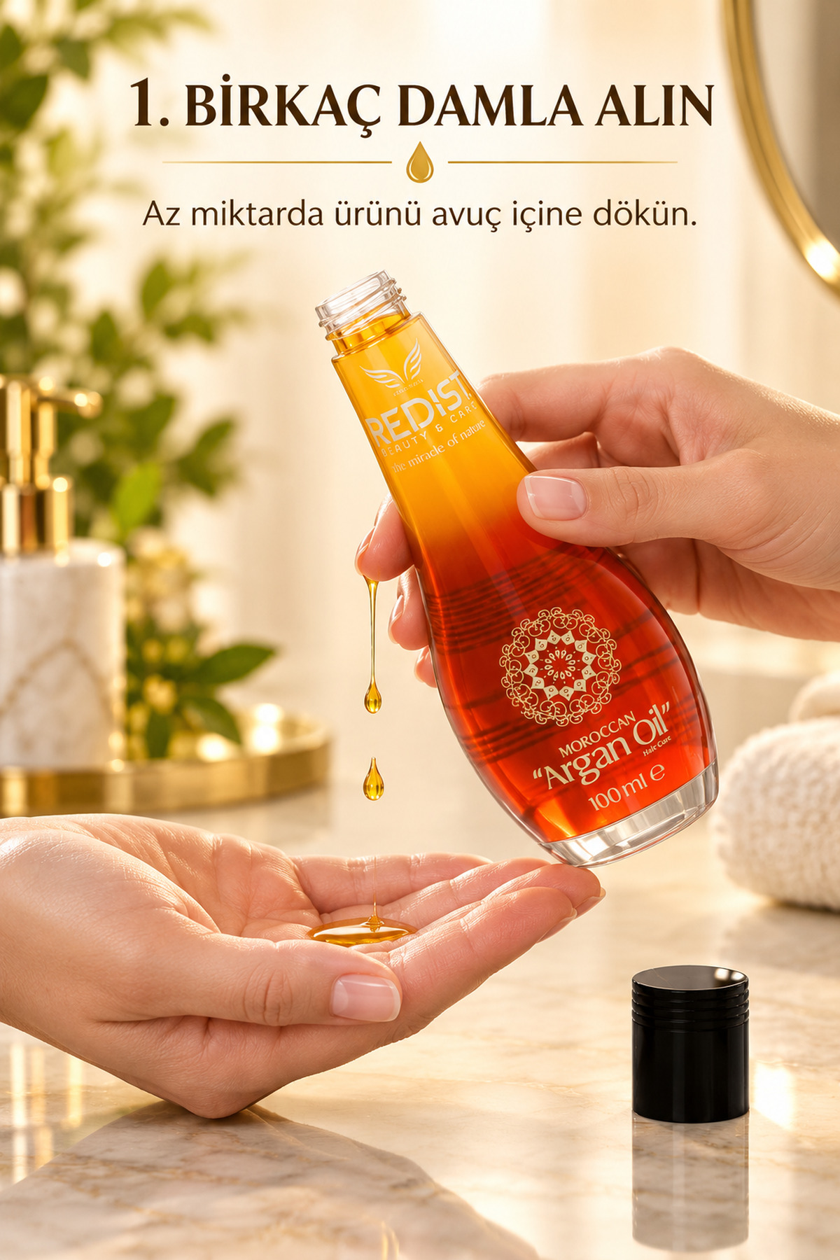 Argan Yaği 100 ml – Tüm Saçlar Için Anında Onarici Ve Besleyici Bakım - Vegan — 8697926006982 — تصویر 6 از 9