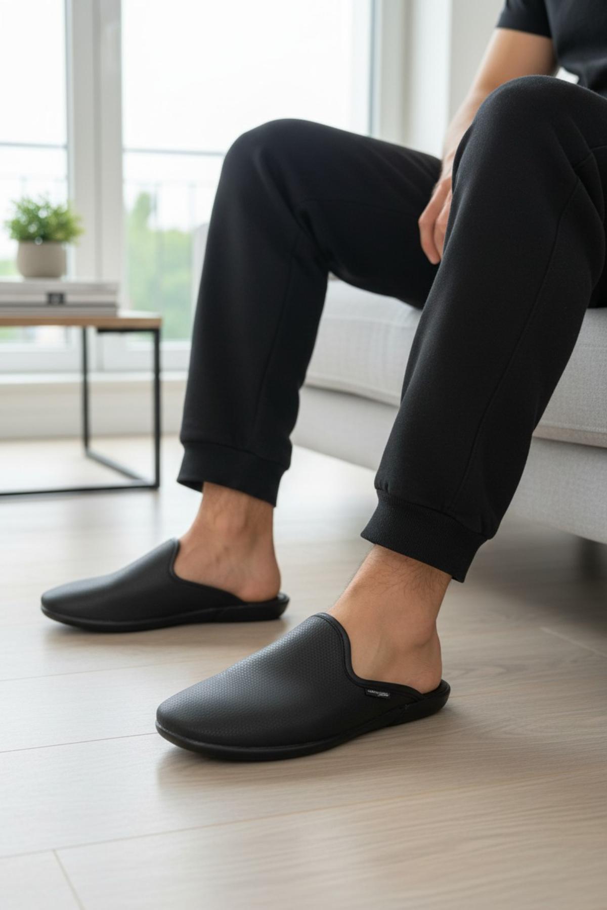 Ceyo Erkek Kışlık Terlik Rahat Günlük Kullanım - Pierro10 Siyah 40-45