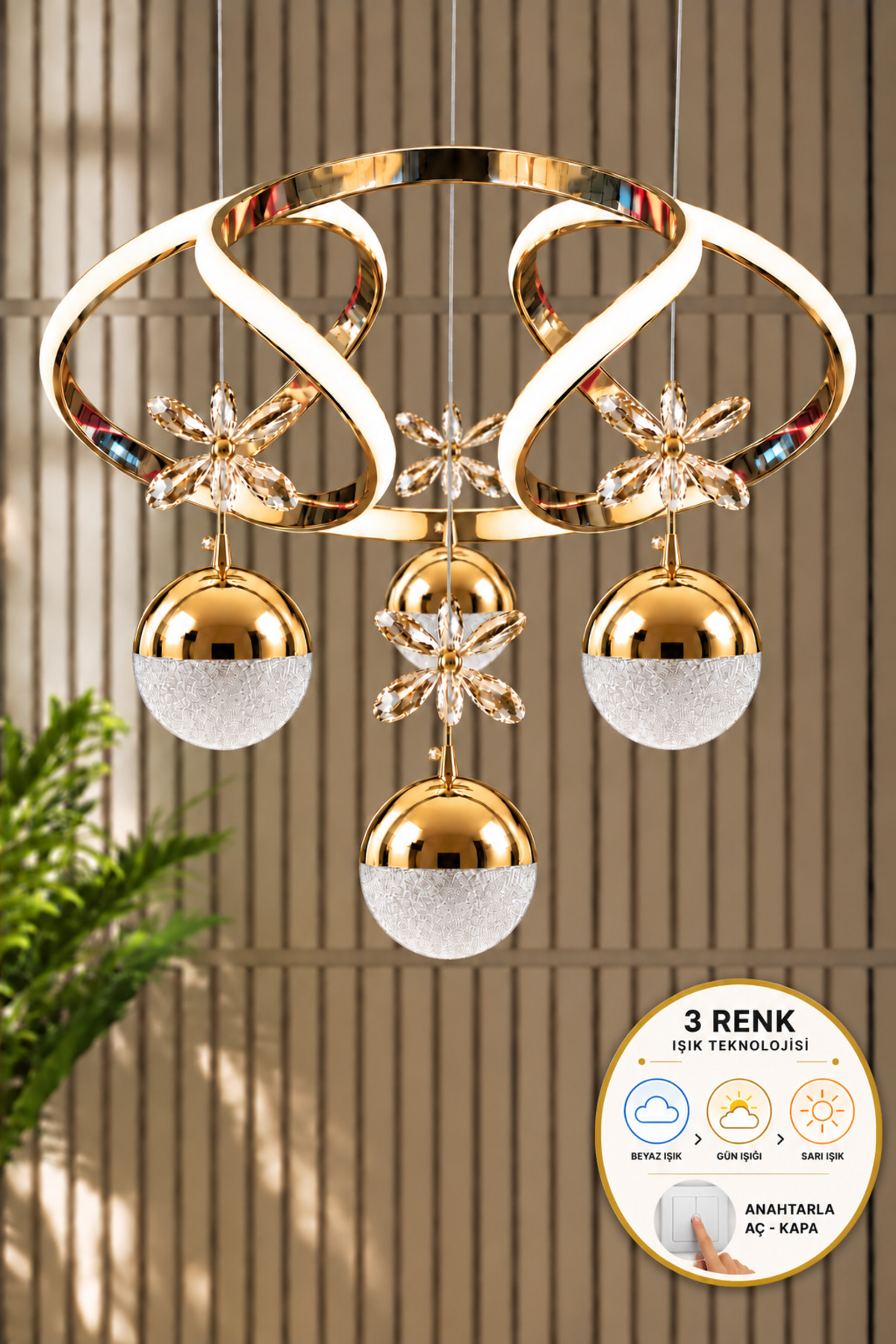 Luna Lighting Napoli Model 3 Renk Salon Yatak Yemek Odası Mutfak