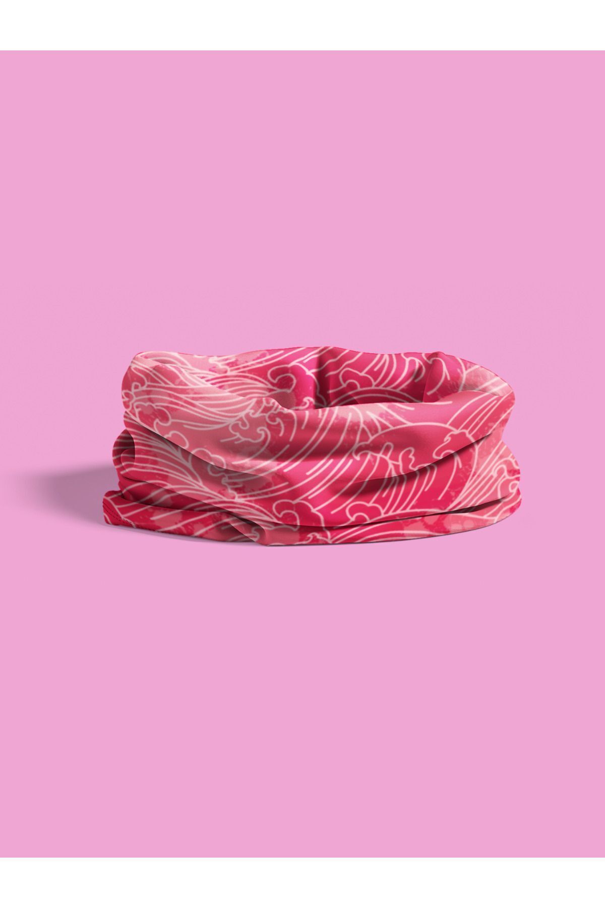 luma Pembe Dalga Desenli Unisex Buff Boyunluk, Bandana, Maske, Saç Bandı, Motosiklet & Outdoor görsel 3