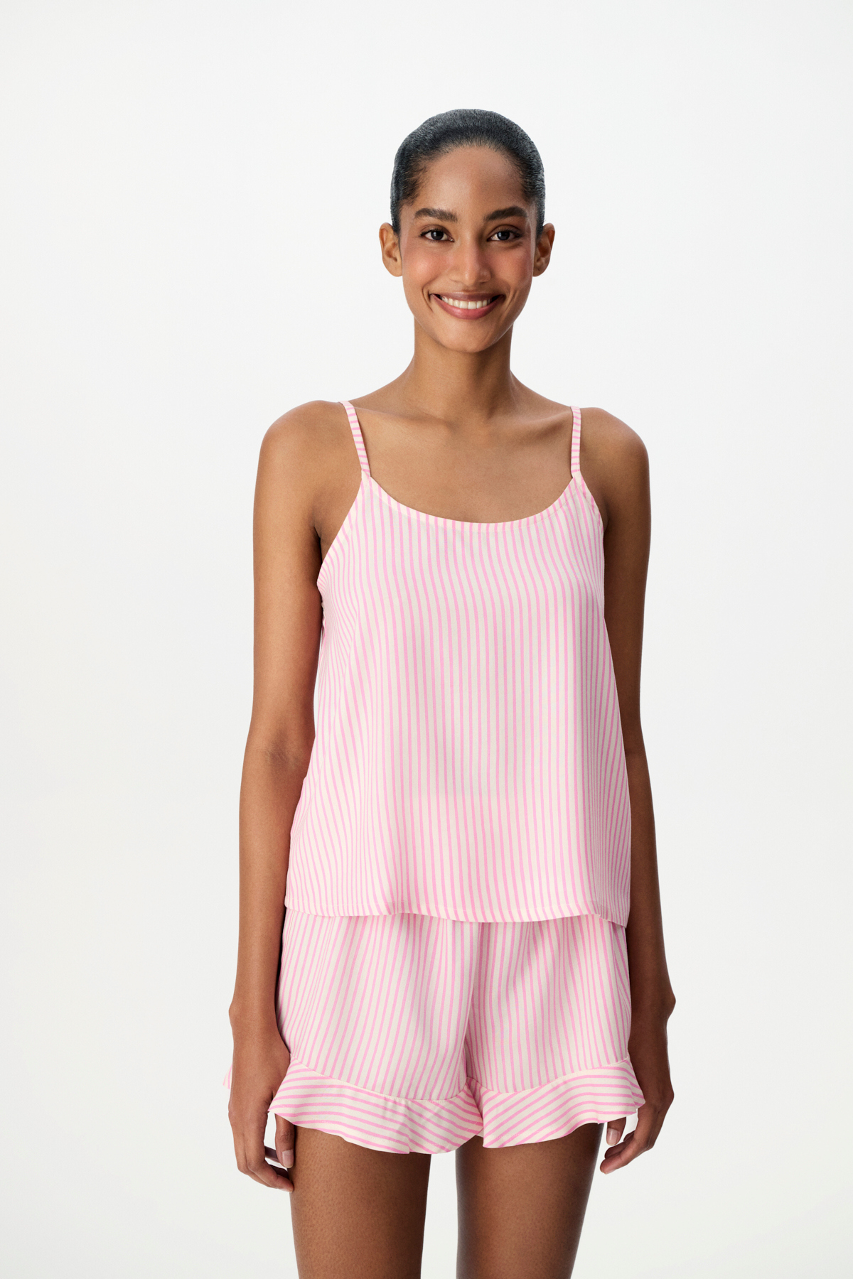 Penti Pembe Pink Stripes Şortlu Pijama Takımı görsel 2