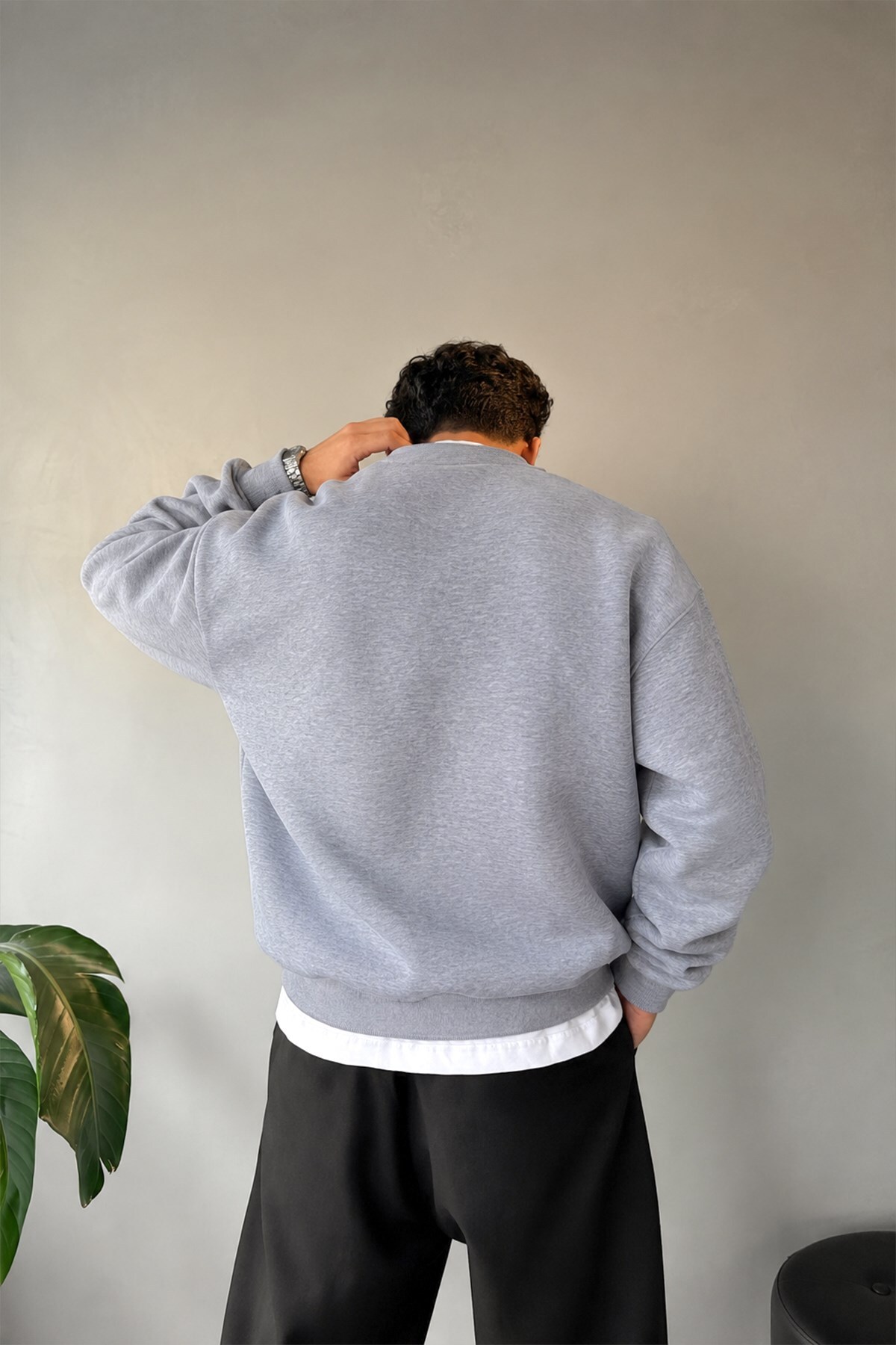 Basic Oversize Sweatshirt — خاکستری FLAW-271-001-002 — تصویر 2 از 4