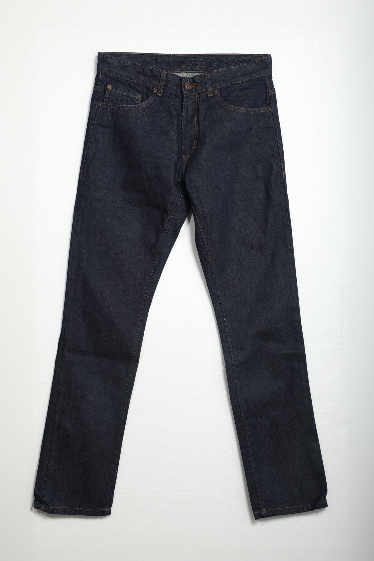 Bluewhite Erkek Regular Fit Normal Kesim %100 Pamuk Lacivert Jean Pantolon görsel 2