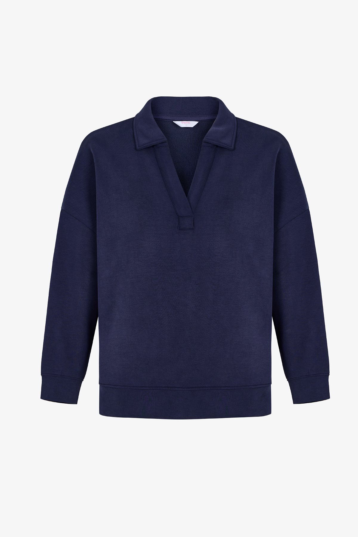 Penti Lacivert Polo Yaka Modal Sweatshirt görsel 6