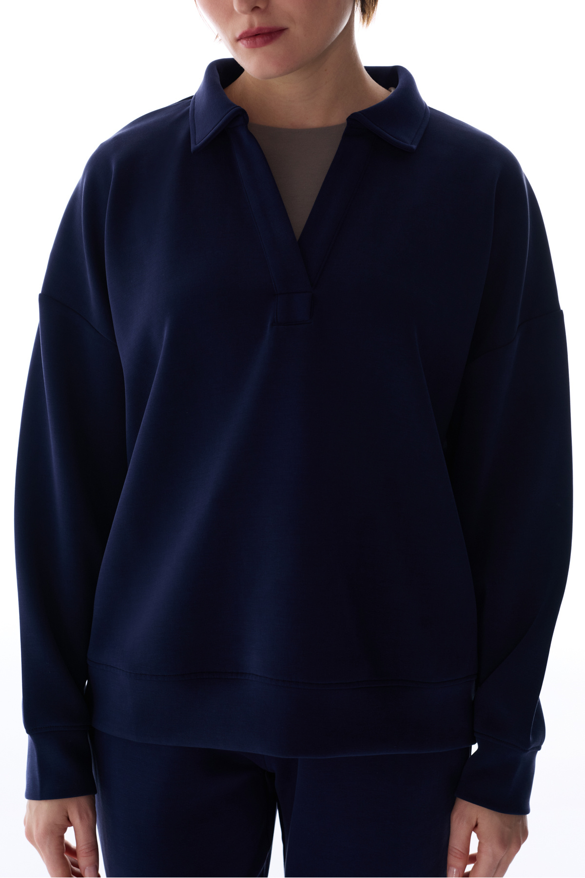 Penti Lacivert Polo Yaka Modal Sweatshirt görsel 3