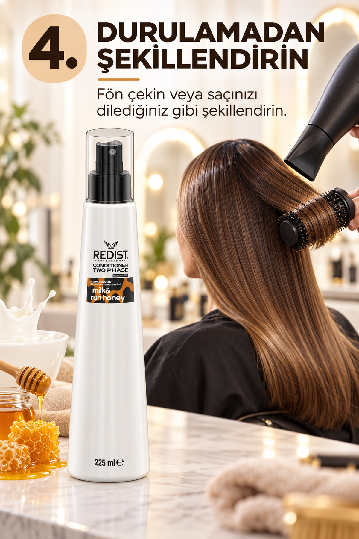 Milk Therapy Isıya Karşı Koruma Kolay Tarama Ve Yoğun Nemlendirme Özellikli Fön Sütü - Vegan 225 ml — 852 06 003 012 1 005 — تصویر 8 از 8