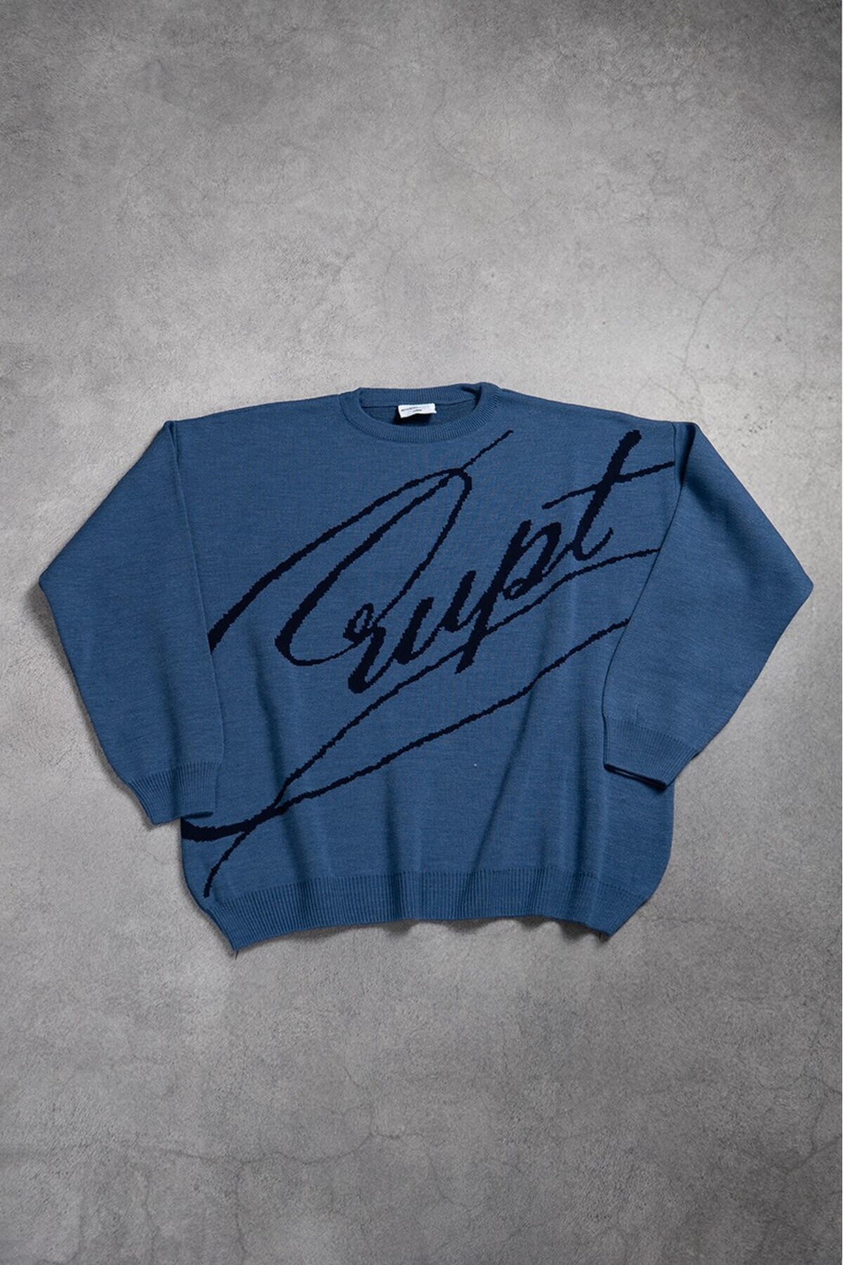 Crupt Studio Mavi Crupt Nightfall Knit Erkek Triko Kazak görsel 2