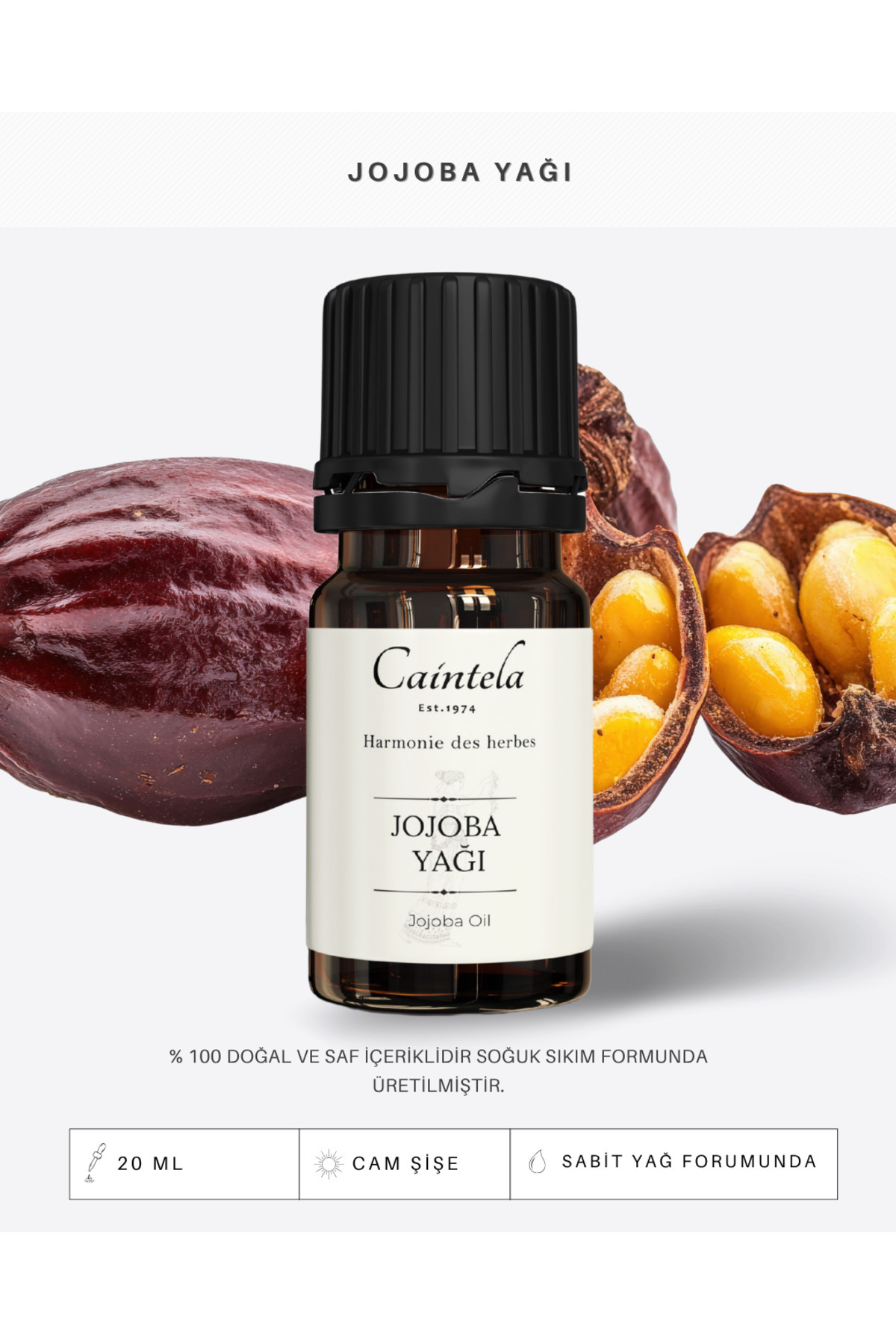 روغن جوجوبا 20 میلی لیتر 100% طبیعی خالص — Ctl113