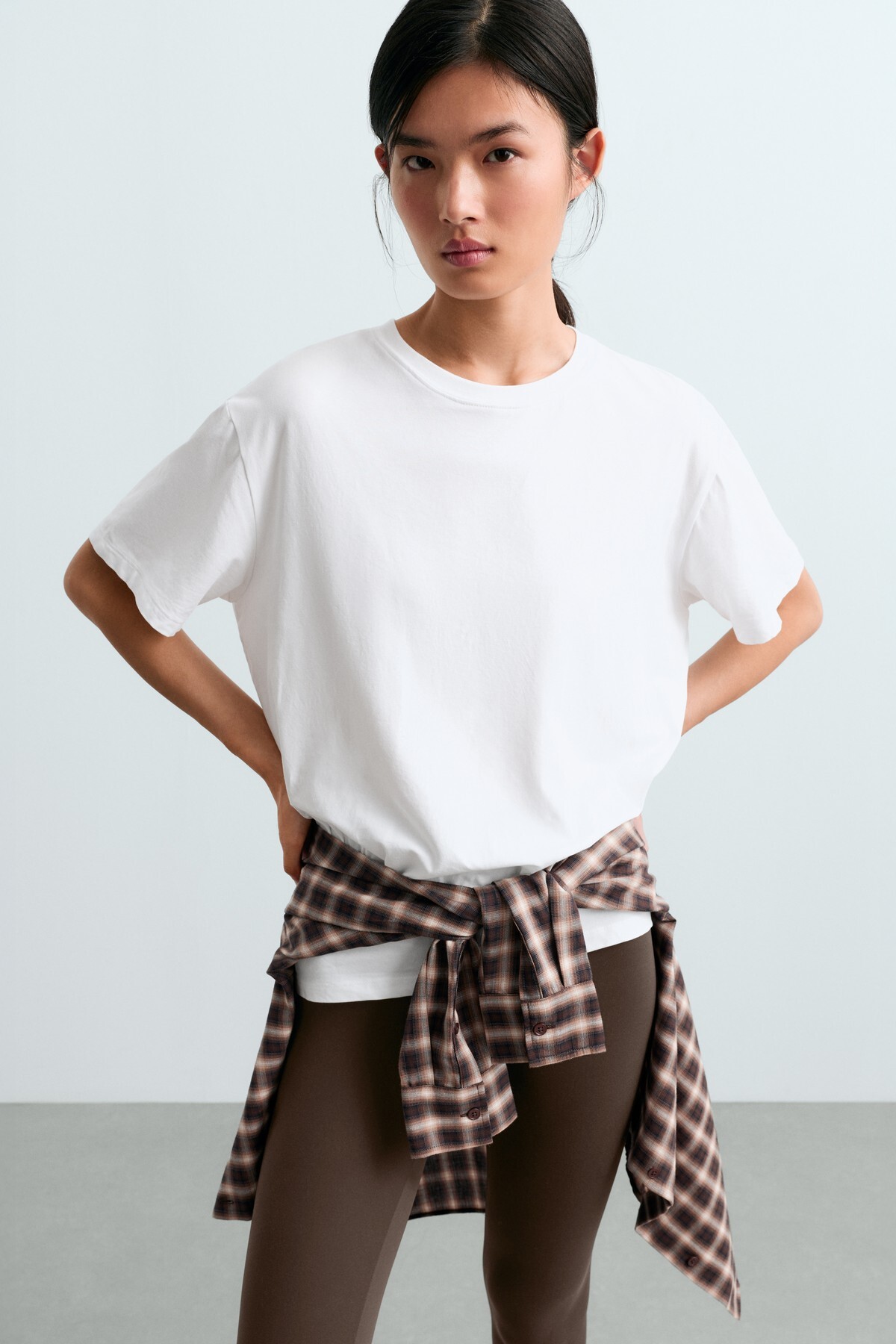 Oversize kısa kollu pamuklu T-shirt