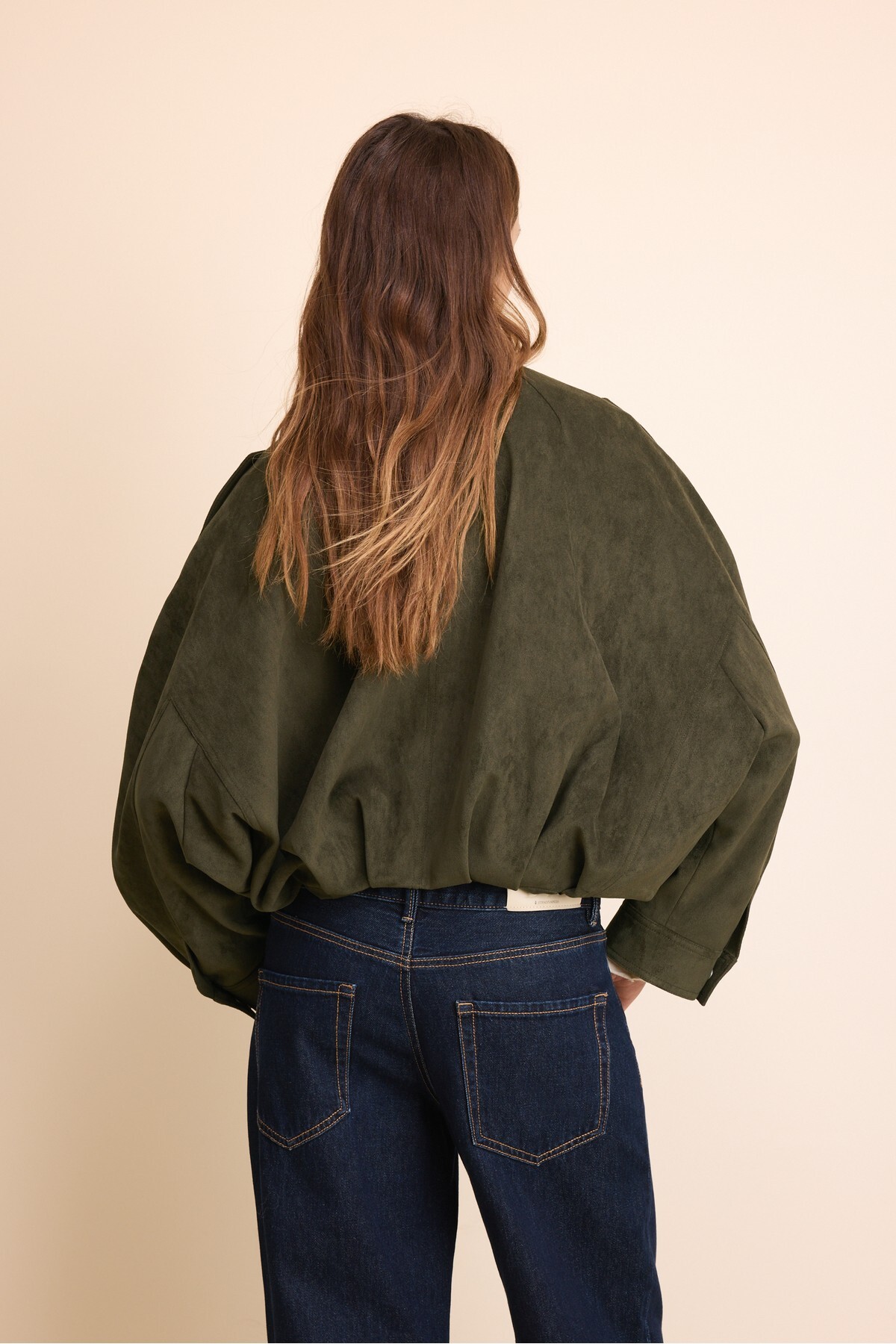 Stradivarius Oversize suni süet ceket görsel 5