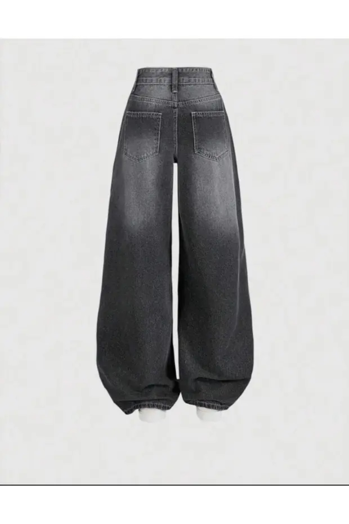 J&KSTORES Baggy Salaş Pocket Bol Paça Retro Görünümlü Jean Pantolon görsel 2