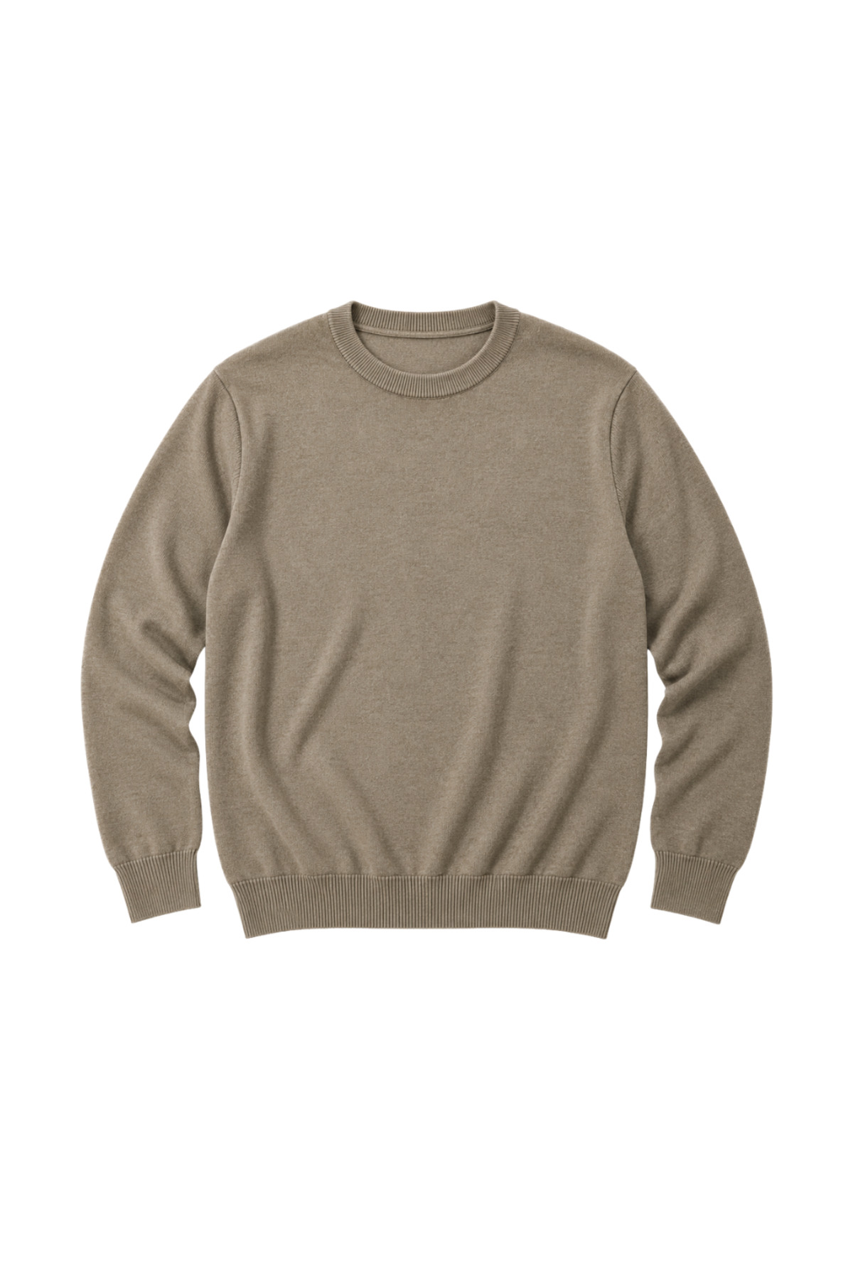 BattalModa Erkek Büyük Beden Vizon Bisiklet Yaka Pamuklu Kazak 3XL-4XL-5XL-6XL görsel 4