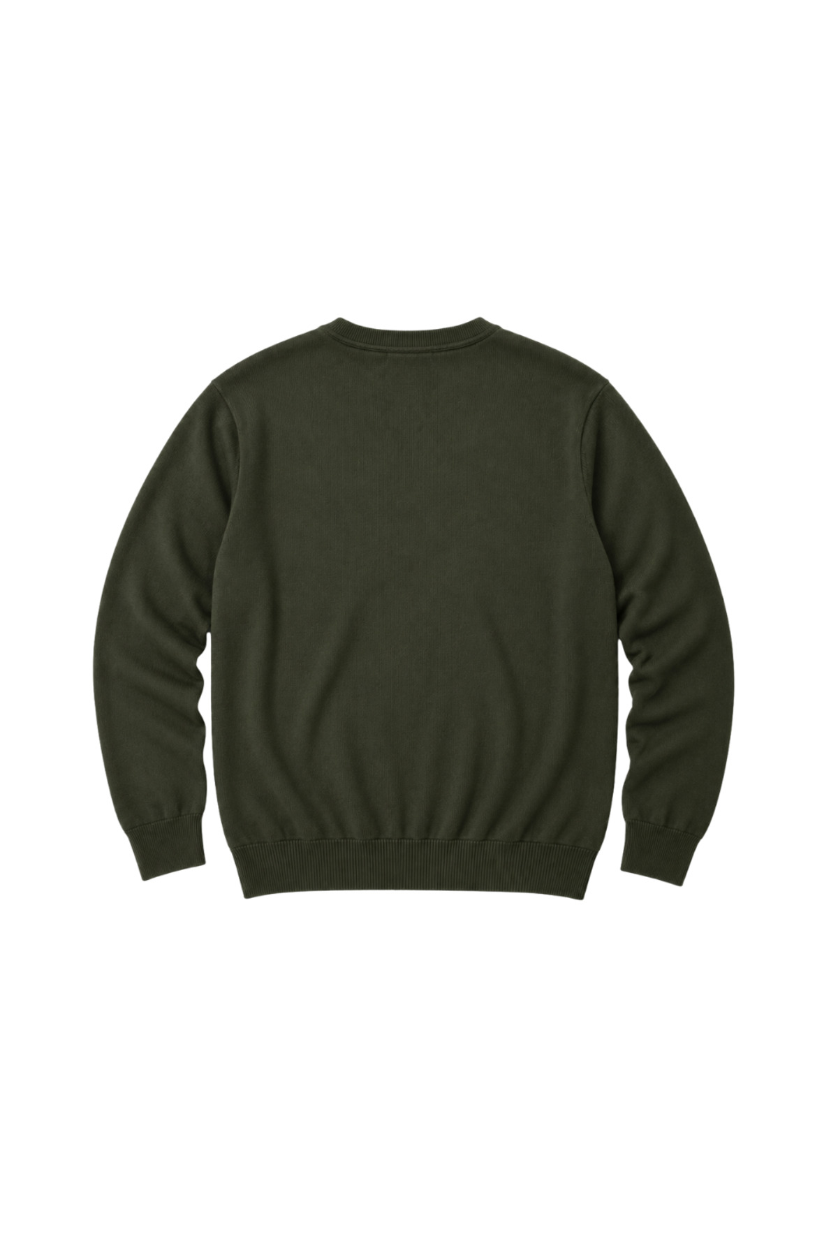 BattalModa Erkek Büyük Beden Haki Bisiklet Yaka Pamuklu Kazak 3XL-4XL-5XL-6XL görsel 5