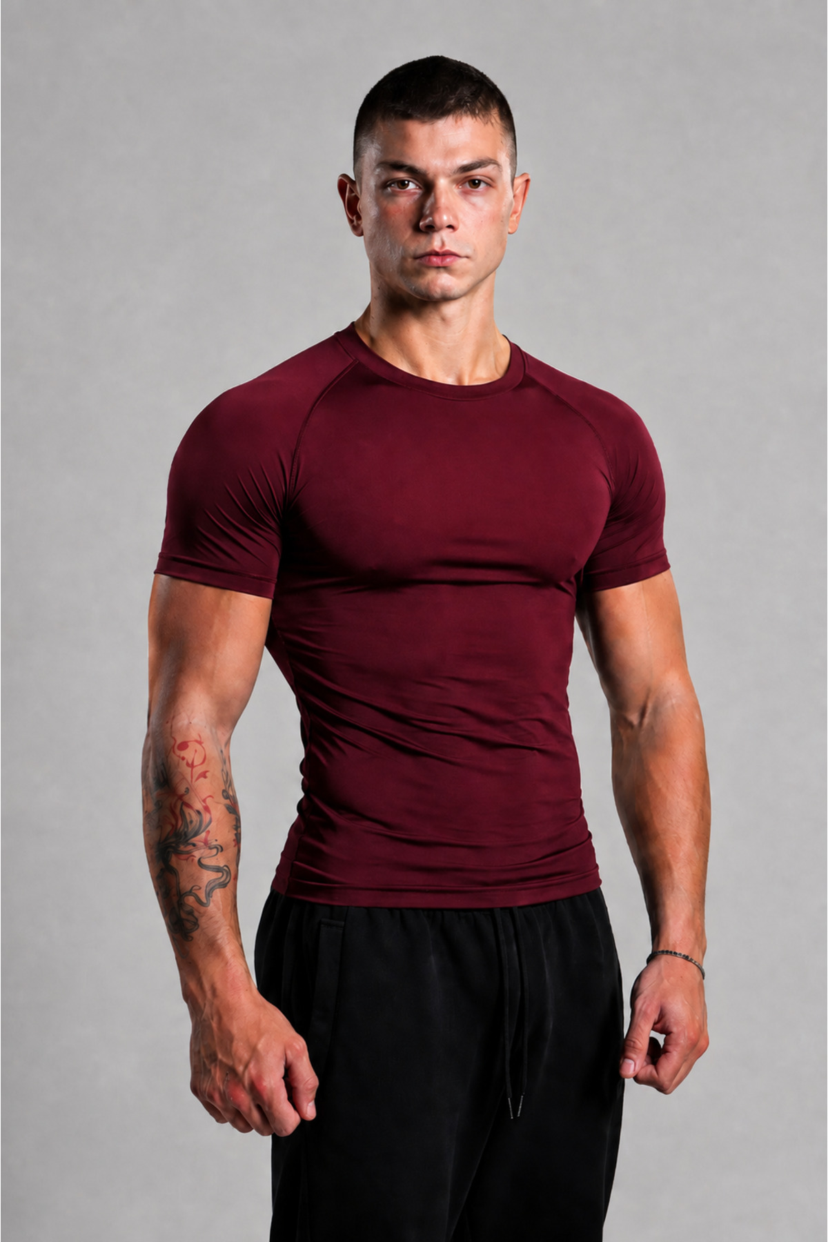 Stylovi Basic Erkek Compression Tişört, Vücuda Oturan Slim Fit Sporcu Body görsel 6