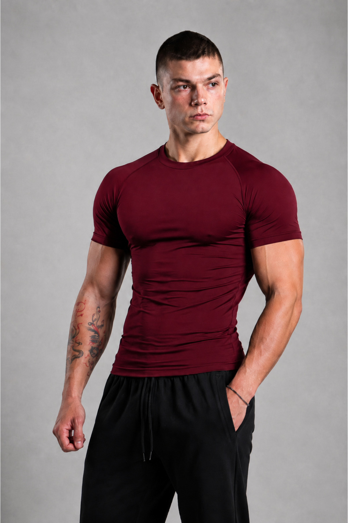 Stylovi Basic Erkek Compression Tişört, Vücuda Oturan Slim Fit Sporcu Body görsel 4