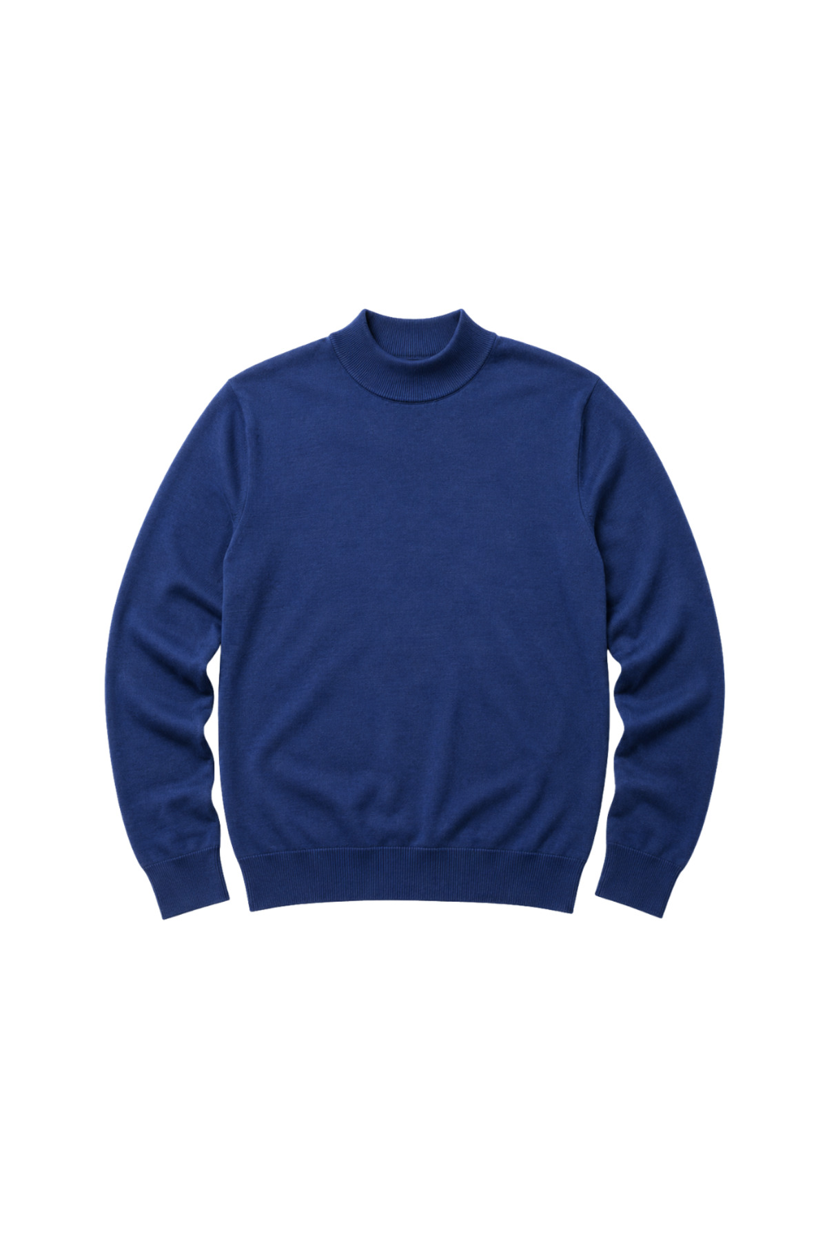 BattalModa Erkek Büyük Beden İndigo Yarım Balıkçı Pamuklu Kazak 3XL-4XL-5XL-6XL görsel 4