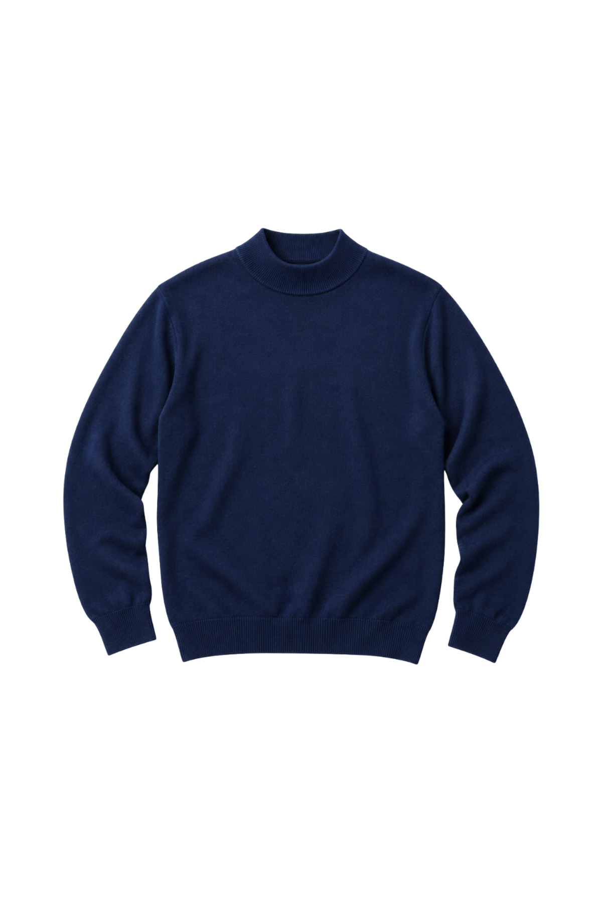 BattalModa Erkek Büyük Beden Koyu İndigo Yarım Balıkçı Pamuklu Kazak 3XL-4XL-5XL-6XL görsel 4