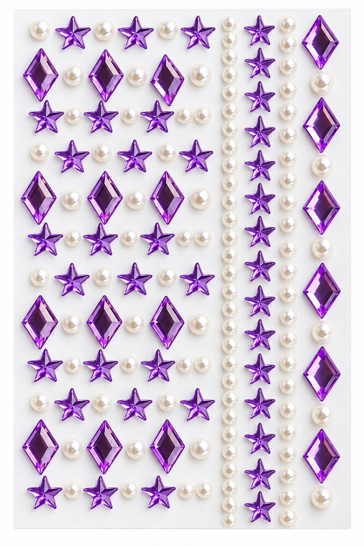 Sibelon Taş Sticker Yapışkanlı Saç, Yüz, Tırnak Ve Süs Taşı Dekor Işıltılı inci Boncuk Makyaj Nail Art Okul Defter Kitap Süs — رنگارنگ SBLON-MİN860