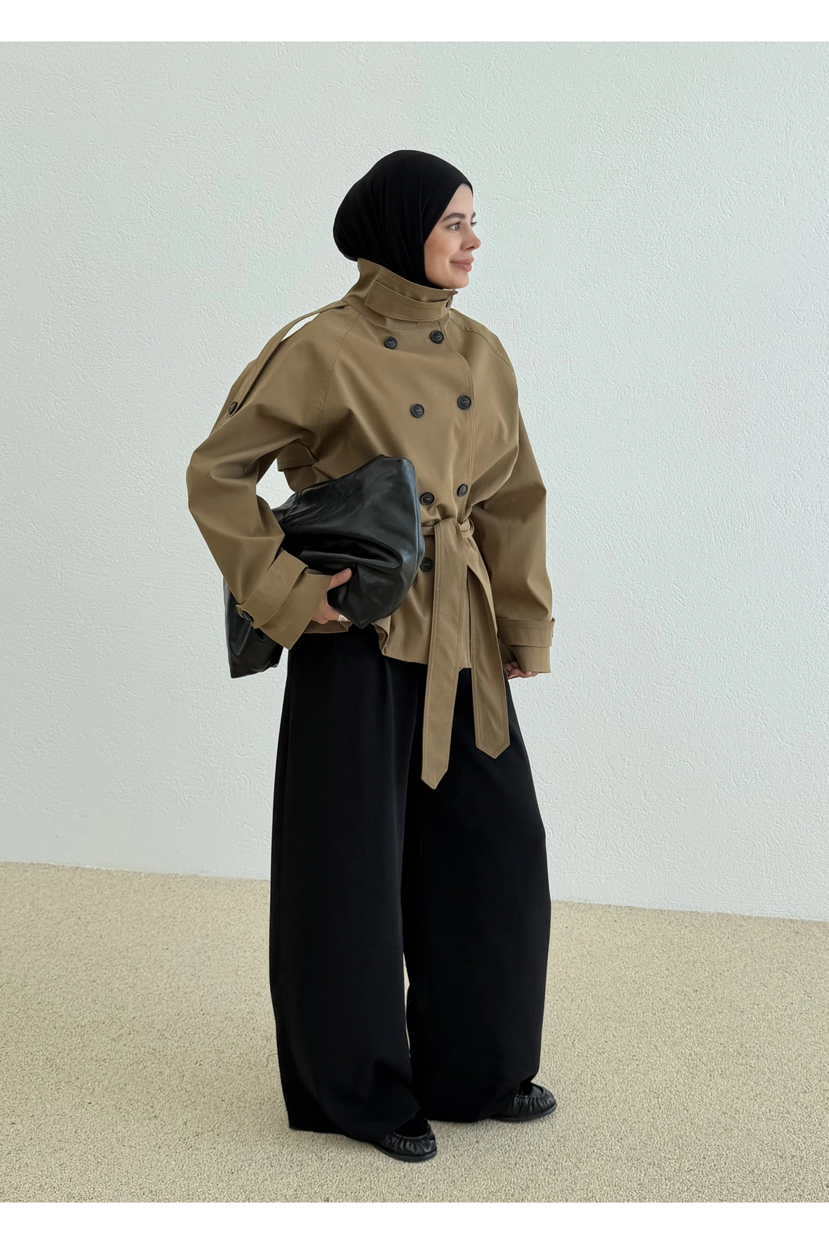 MODA AKSA 2106 Titanik Premium Trenckot Camel görsel 4