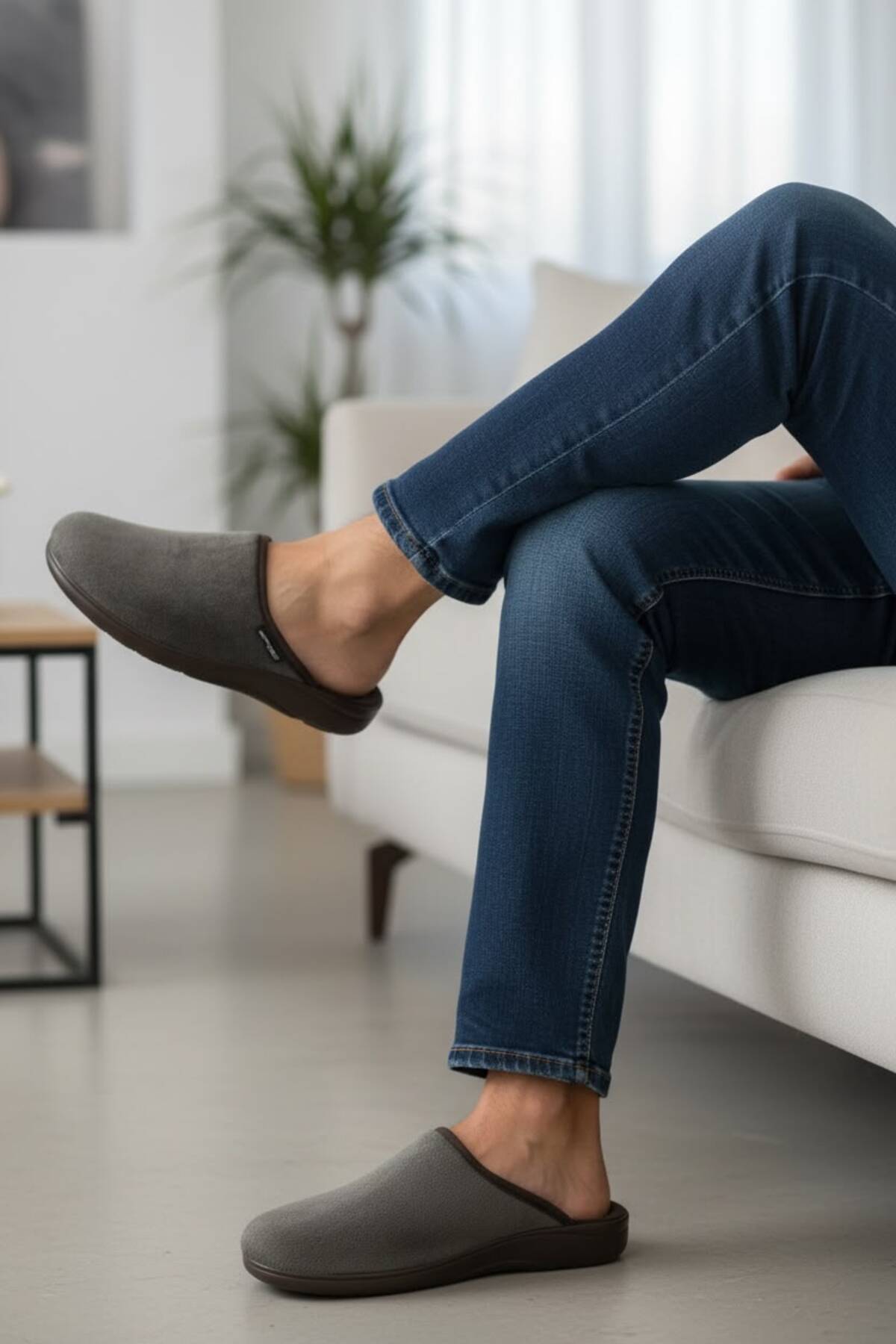 Ceyo Erkek Ortopedik ev Terliği Kahve (40-45) görsel 2