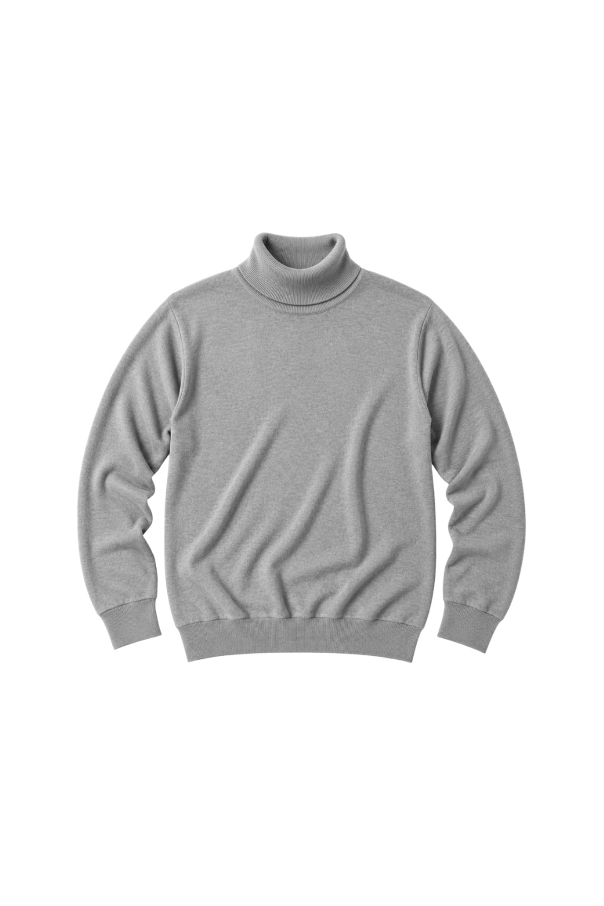 BattalModa Erkek Büyük Beden Gri Tam Balıkçı Pamuklu Kazak 3XL-4XL-5XL-6XL görsel 4
