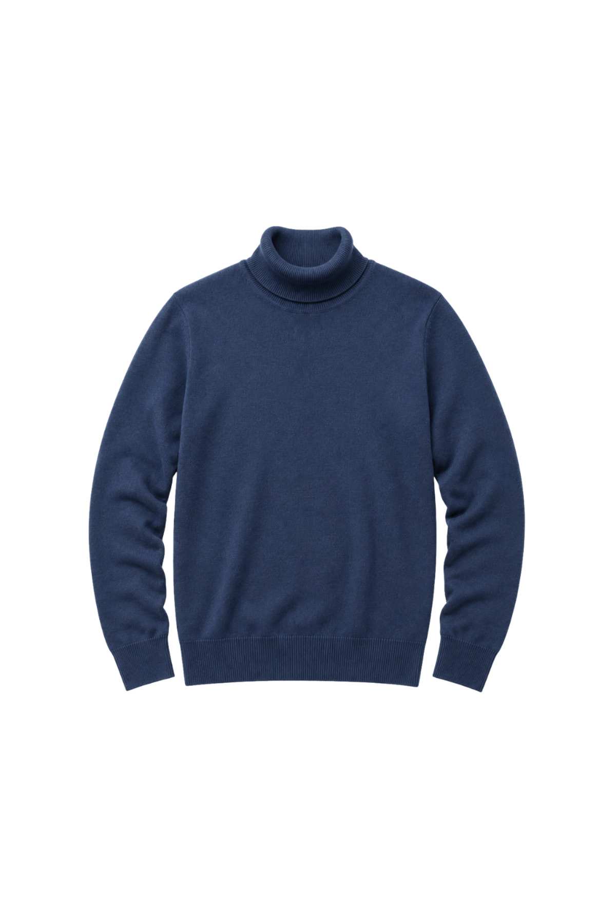 BattalModa Erkek Büyük Beden İndigo Tam Balıkçı Pamuklu Kazak 3XL-4XL-5XL-6XL görsel 4