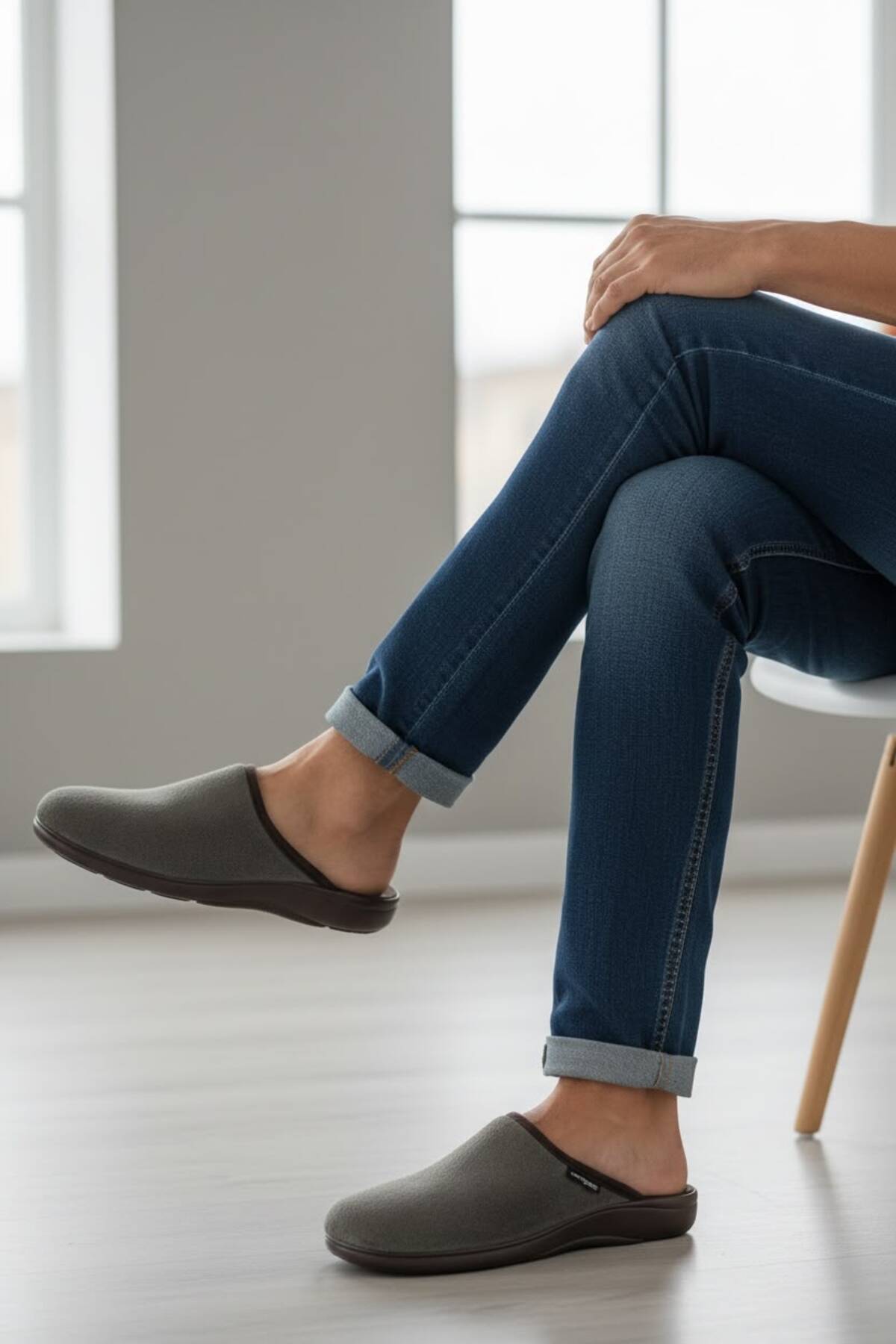 Ceyo Erkek Ortopedik ev Terliği Kahve (40-45) görsel 3