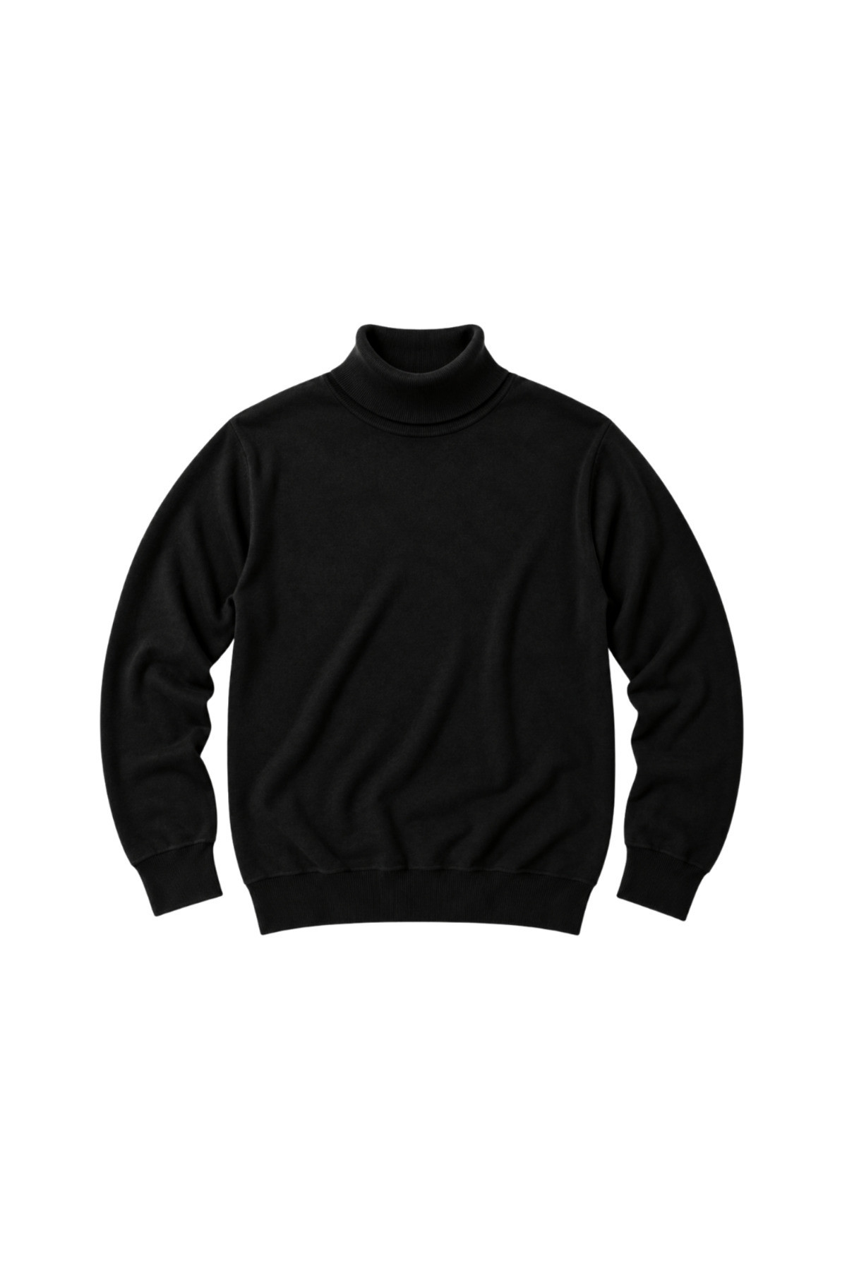 BattalModa Erkek Büyük Beden Siyah Tam Balıkçı Pamuklu Kazak 3XL-4XL-5XL-6XL görsel 4