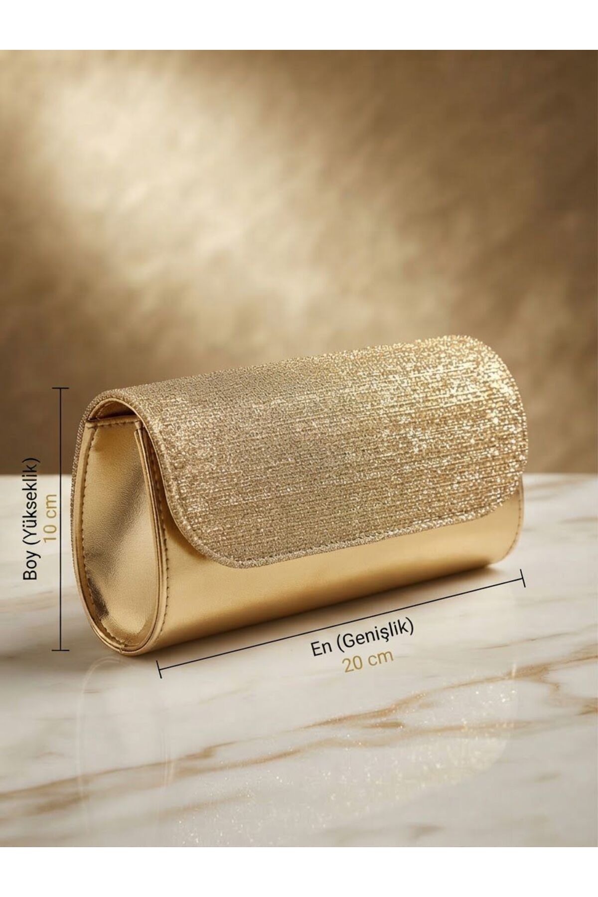 Genel Markalar Interstellar Up- Kadın Taş Işıltılı Abiye Portföy Çanta Zincir Askılı Clutch görsel 5
