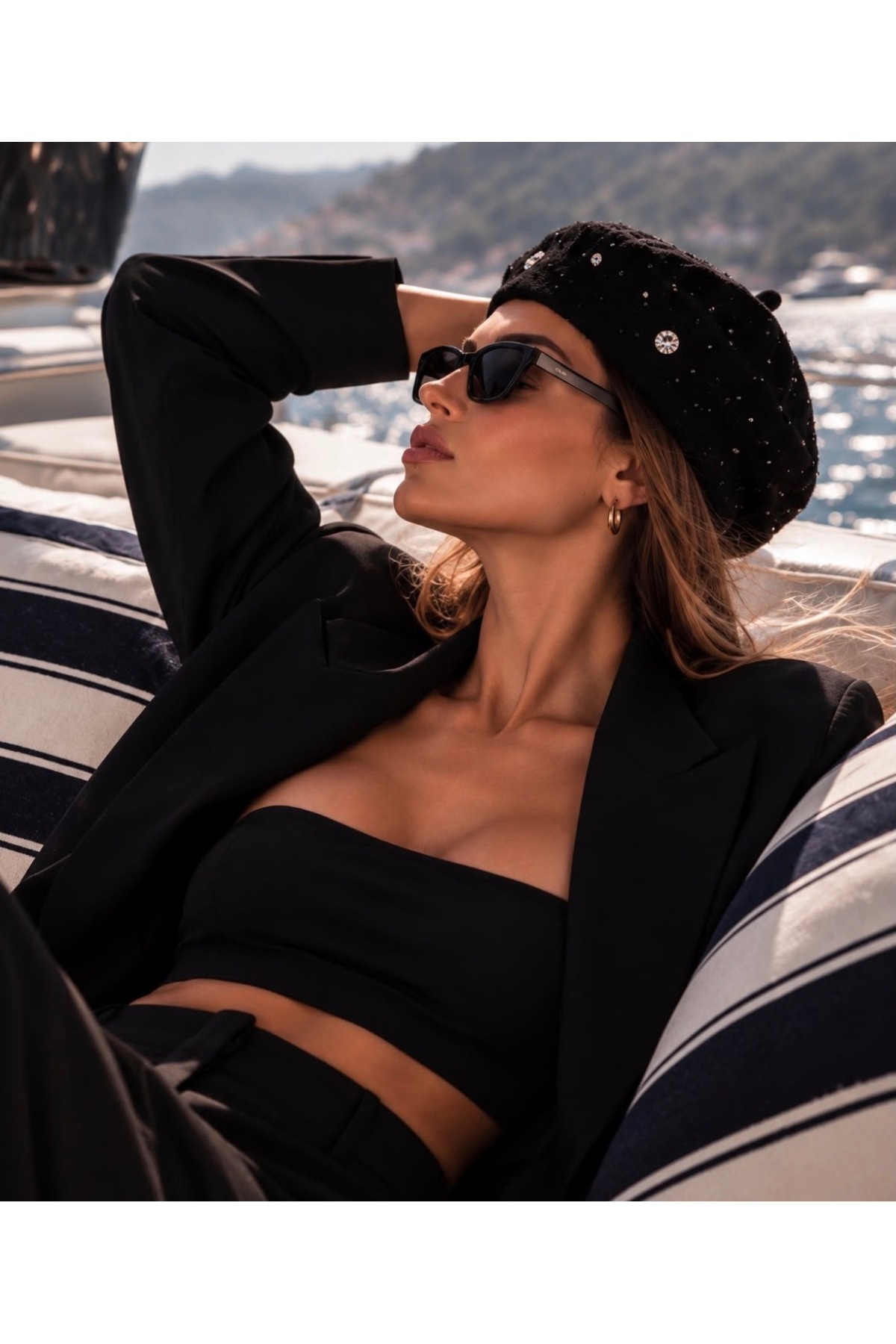 DESS DESIGN Parisienne Beret -Kadın Taş İşlemeli Fransız Beresi -Şık Kışlık Bere görsel 4