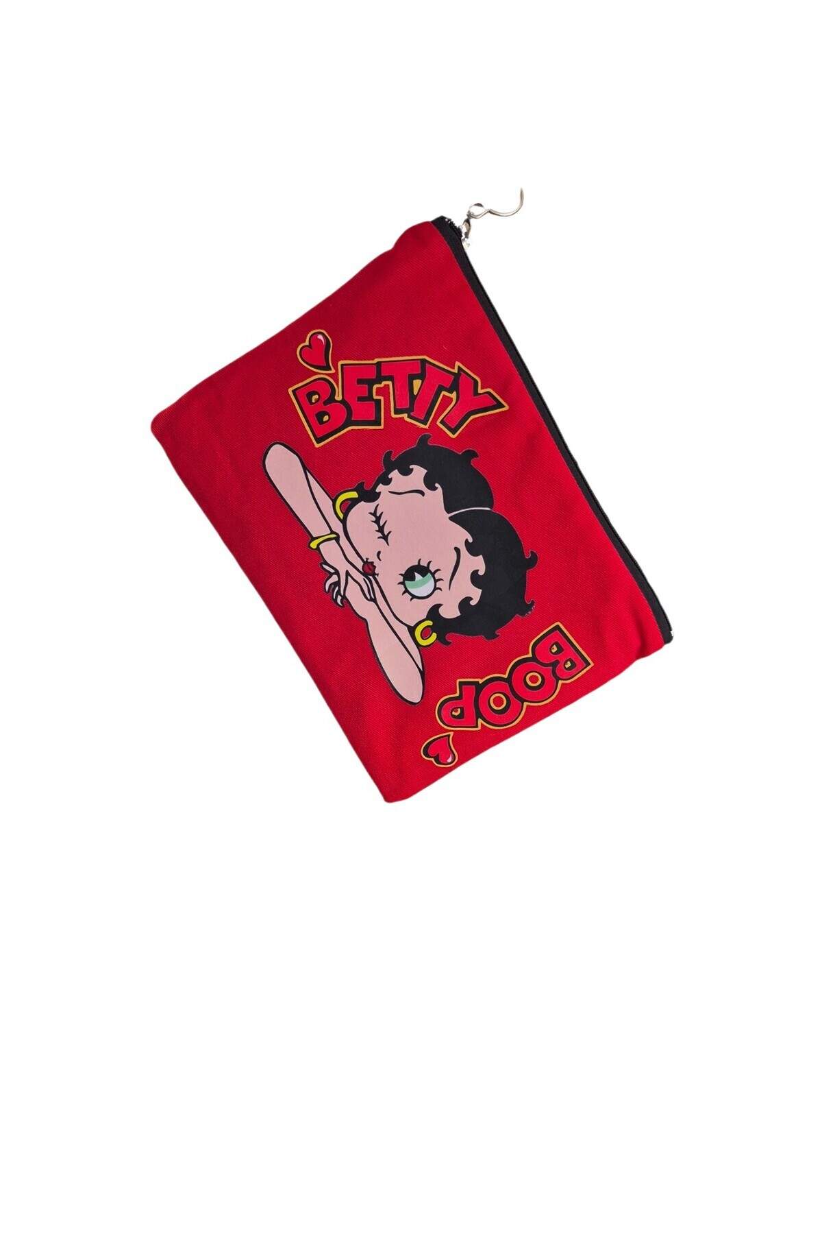 handedizayn Kırmızı Betty Boo Desenli Pörtföy Clutch Tablet Kılıfı