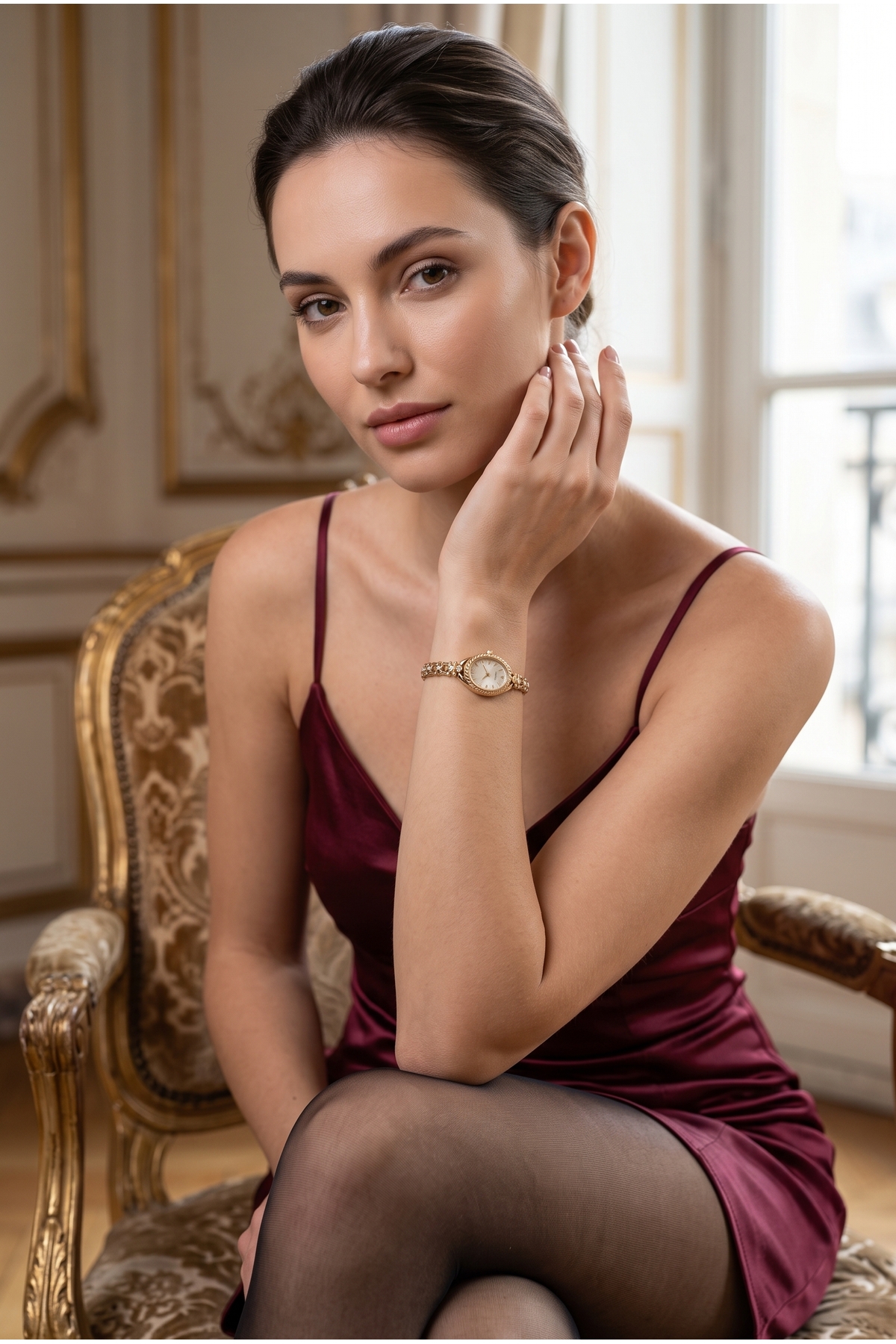 KLISHE Butik Vintage Kadın Çelik Saat Gold Renk Luxury Zarif Şık Klasik Old Money Kadın Kol Saati | Limited Edition 2027 görsel 8