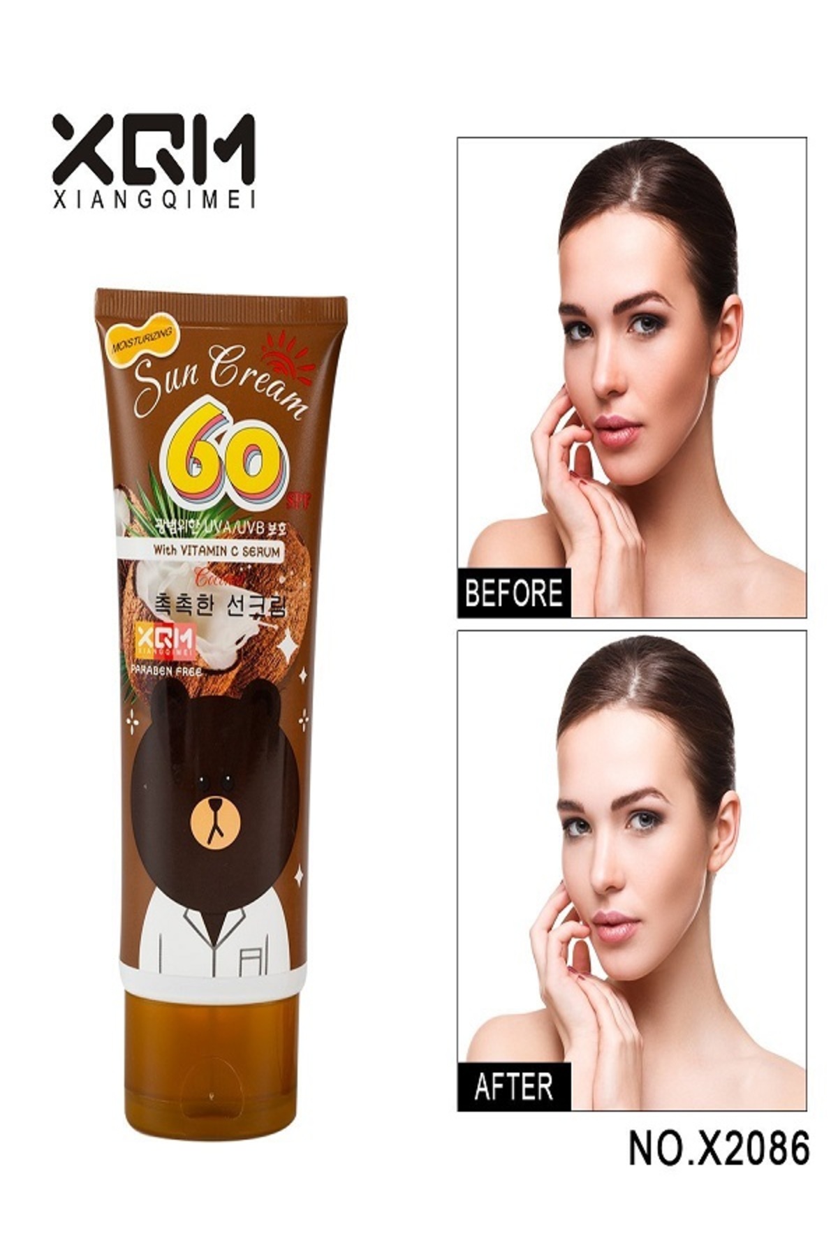 Yüz Vücut Beyazlatma Güneş Kremi Hindistan Cevizi ve C Vitamini Serumu SPF 60+ Güneş Koruyucu — 56512468514