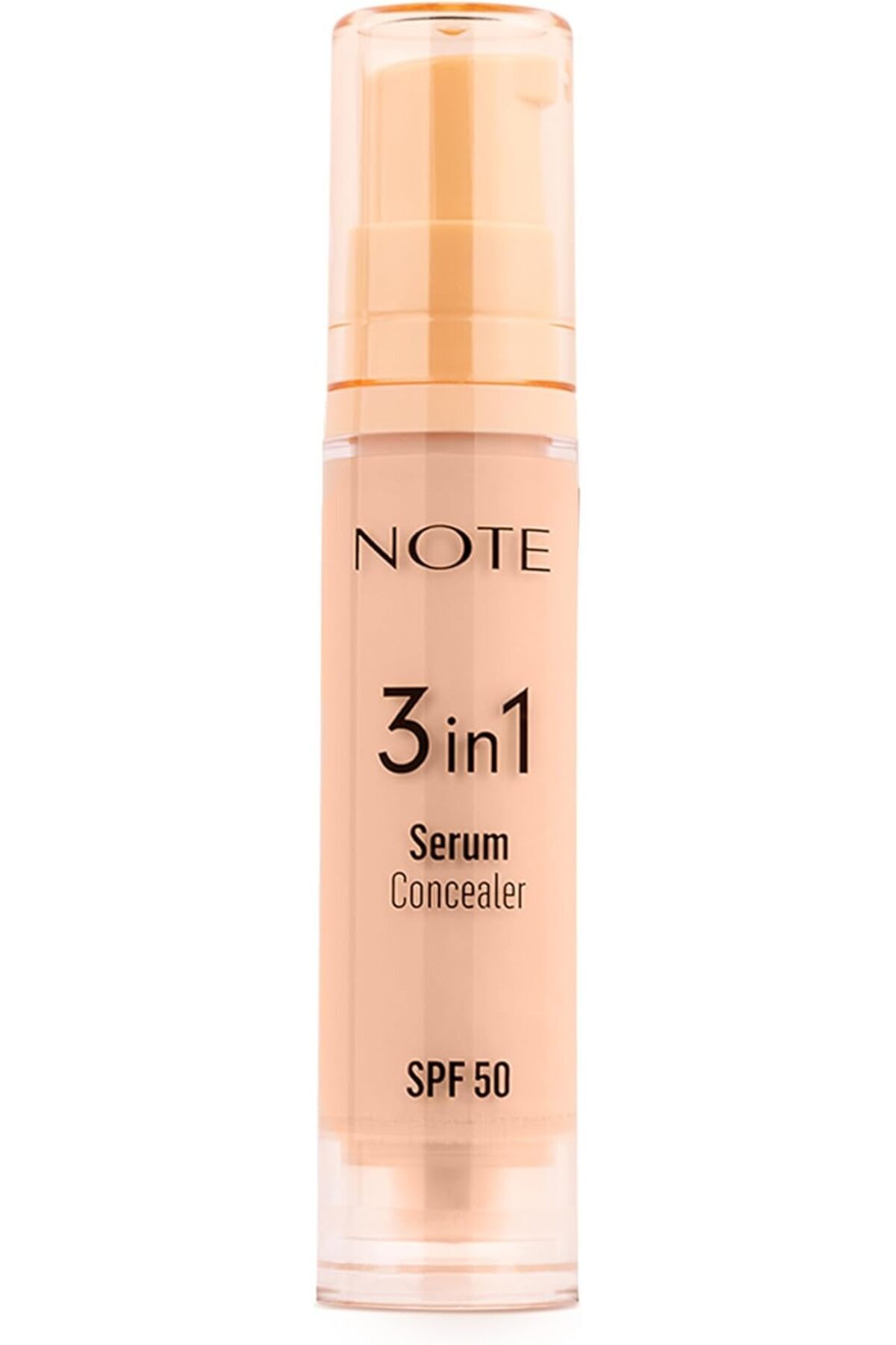 Note Cosmetics3 in 1 Serum Concealer 20 Medium Beige SPF 50 Nemlendirici ve Aydınlatıcı Göz Altı Kap — 8693298479348