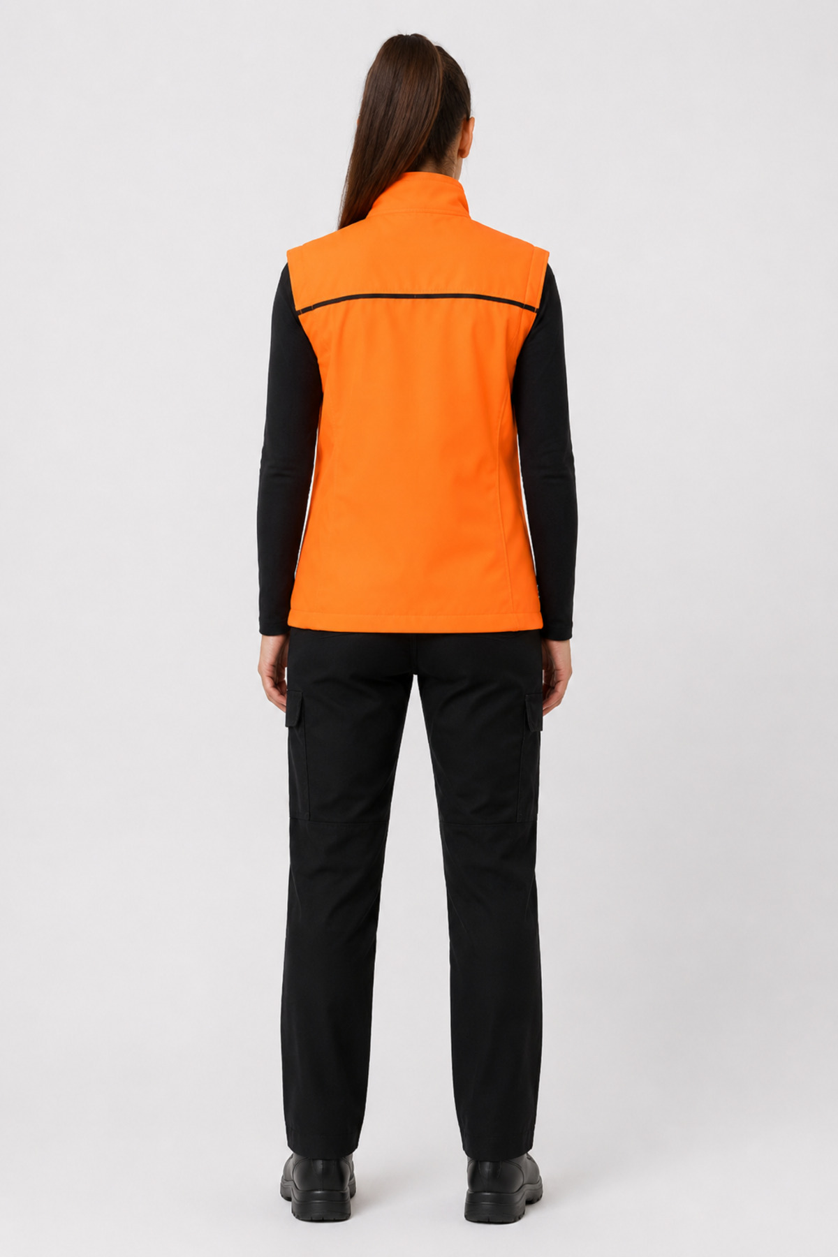 Unisex Turuncu Softshell İş Yeleği – 3 Cepli Fermuarlı Dik Yaka Personel ve Saha Yeleği Turuncu · Fotoğraf 6