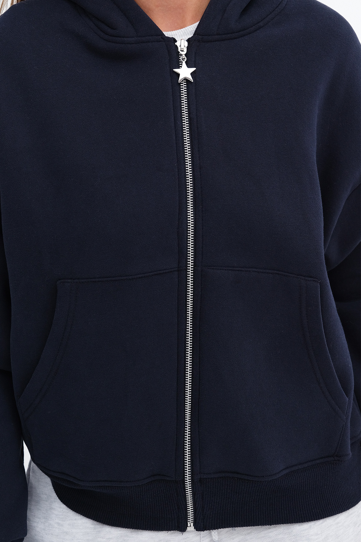 Addax Fermuarlı Şardonlu Sweatshirt H10744 görsel 3