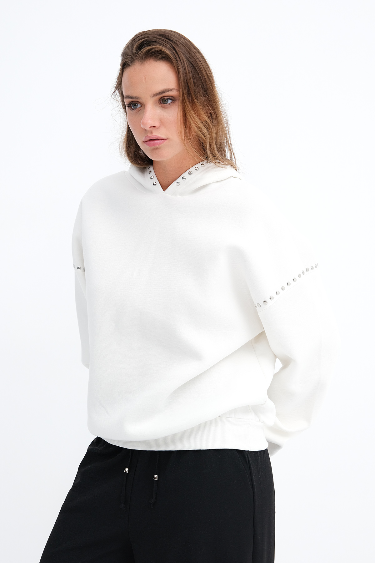 Addax Zımba Detaylı Şardonlu Sweatshirt S12460 görsel 4